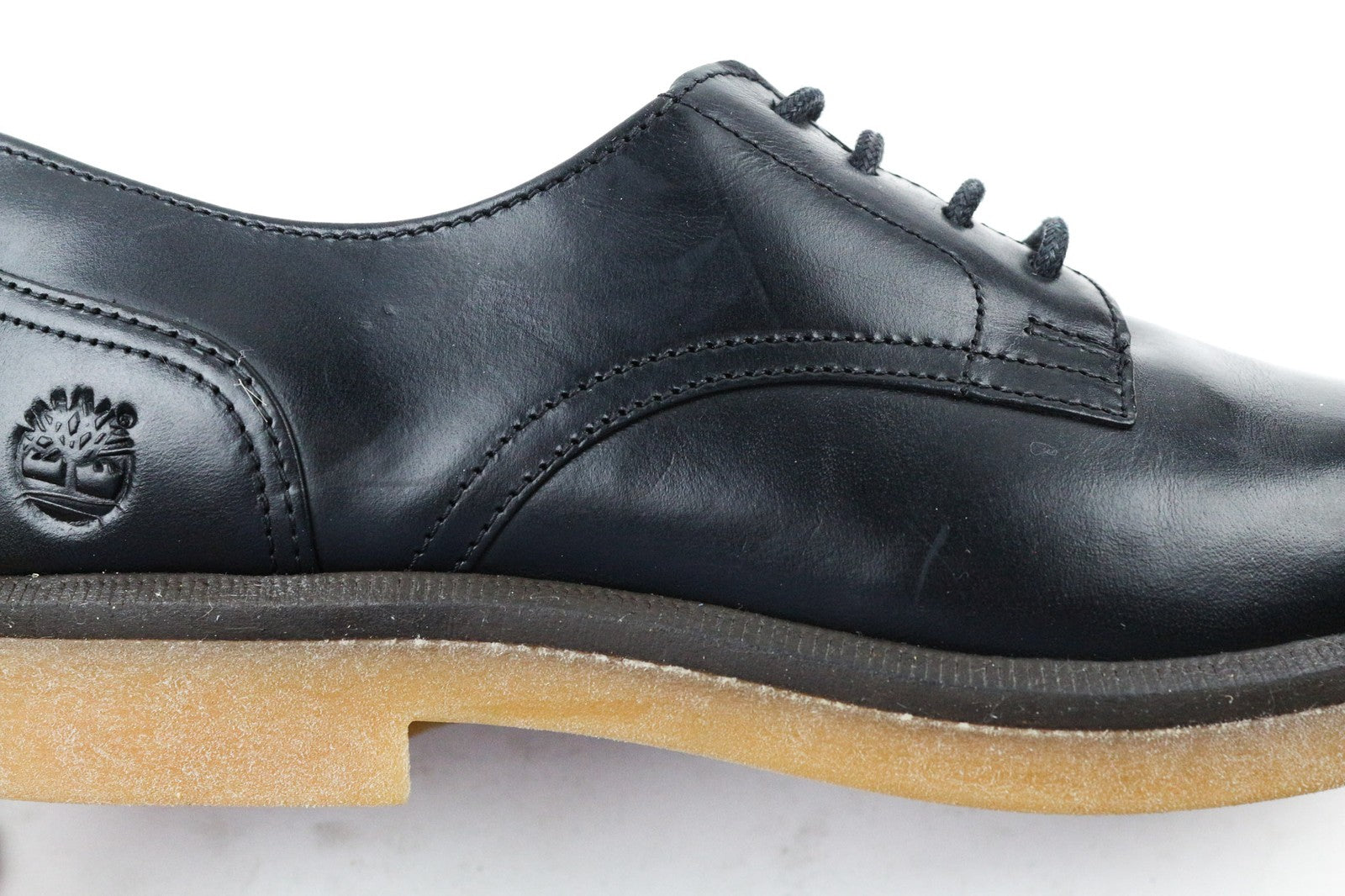 TIMBERLAND A2G1D Women's Shoes UK4 Black Shiny Leather Lace Up Round Toe