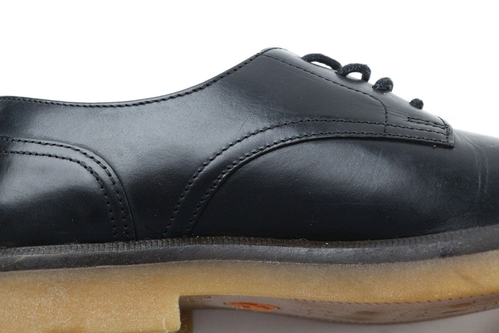 TIMBERLAND A2G1D Women's Shoes UK4 Black Shiny Leather Lace Up Round Toe