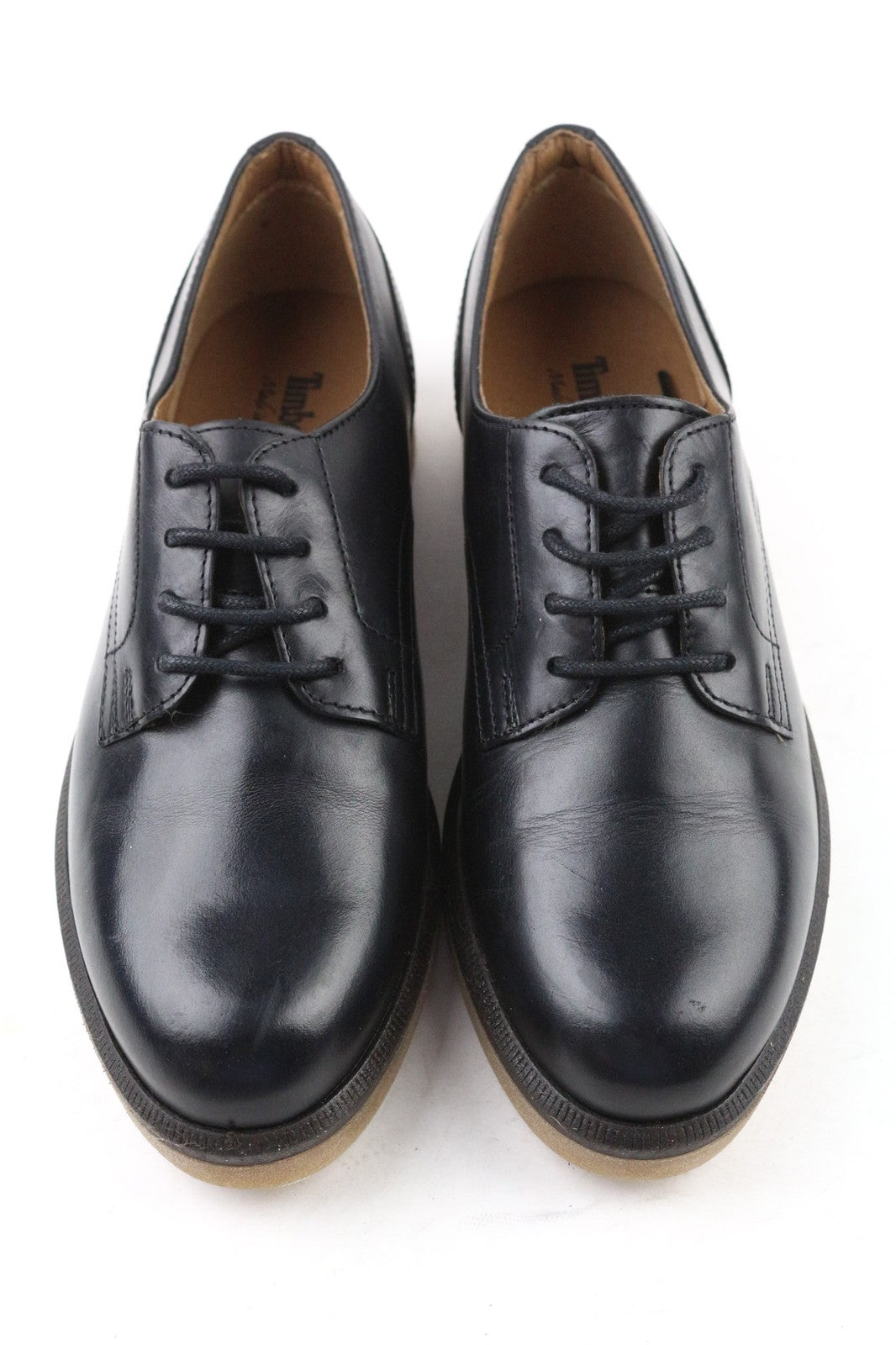 TIMBERLAND A2G1D Women's Shoes UK4 Black Shiny Leather Lace Up Round Toe