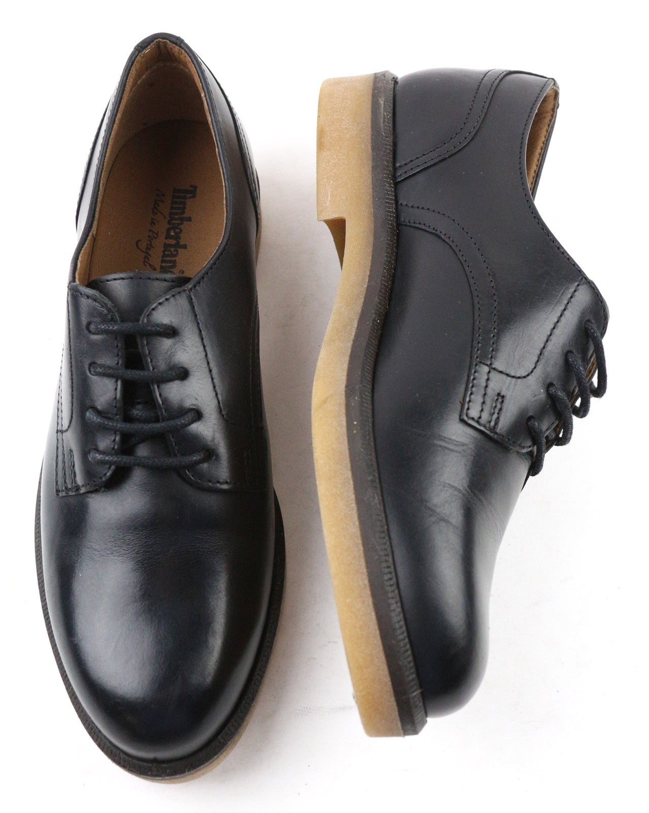 TIMBERLAND A2G1D Women's Shoes UK4 Black Shiny Leather Lace Up Round Toe