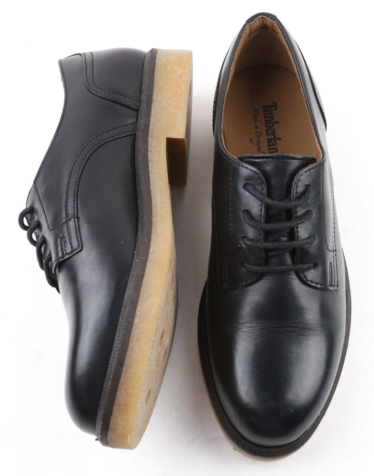 TIMBERLAND A2G1D Women's Shoes UK4 Black Shiny Leather Lace Up Round Toe