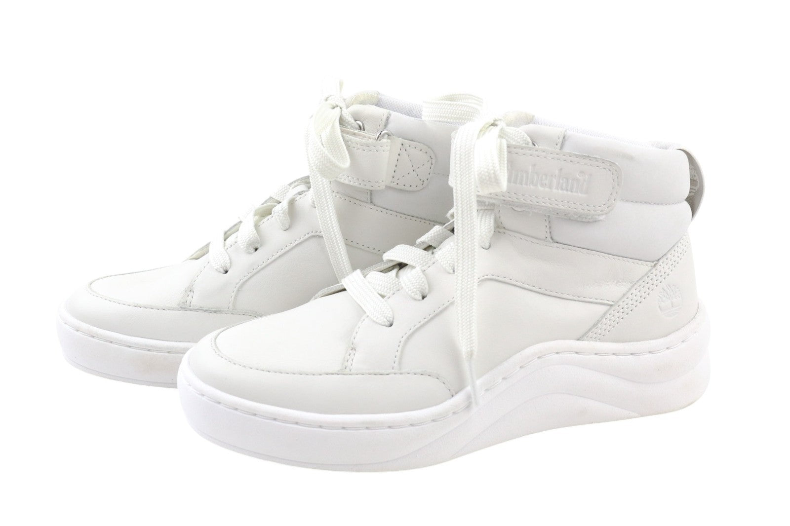 TIMBERLAND A1ZXC Women's Sneakers UK4 White Leather ReBOTL Lace Up Style