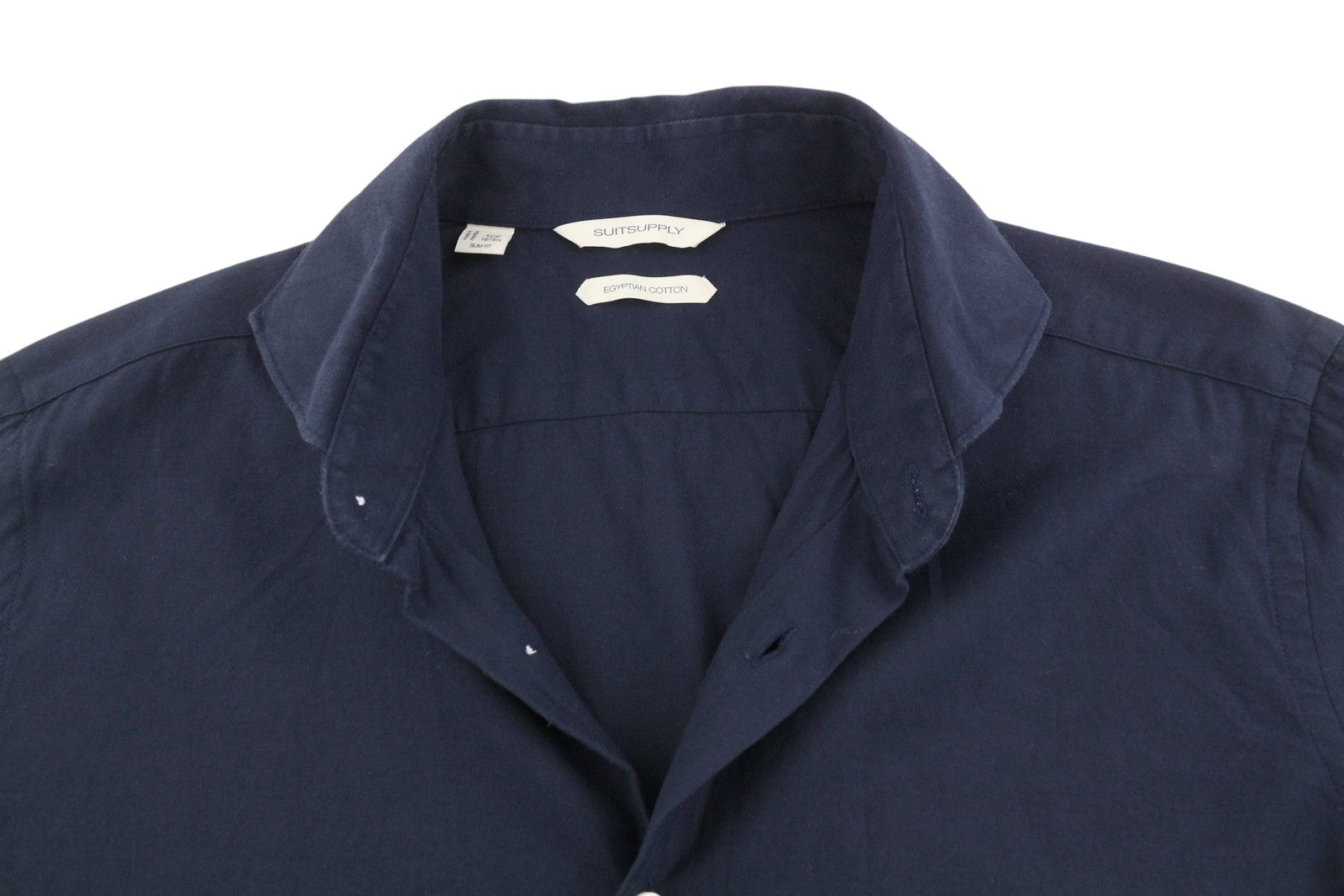 SUITSUPPLY Egyptian Cotton Men Formal Shirt 41/42 16/16 1/2 Dark Bue Slim Fit