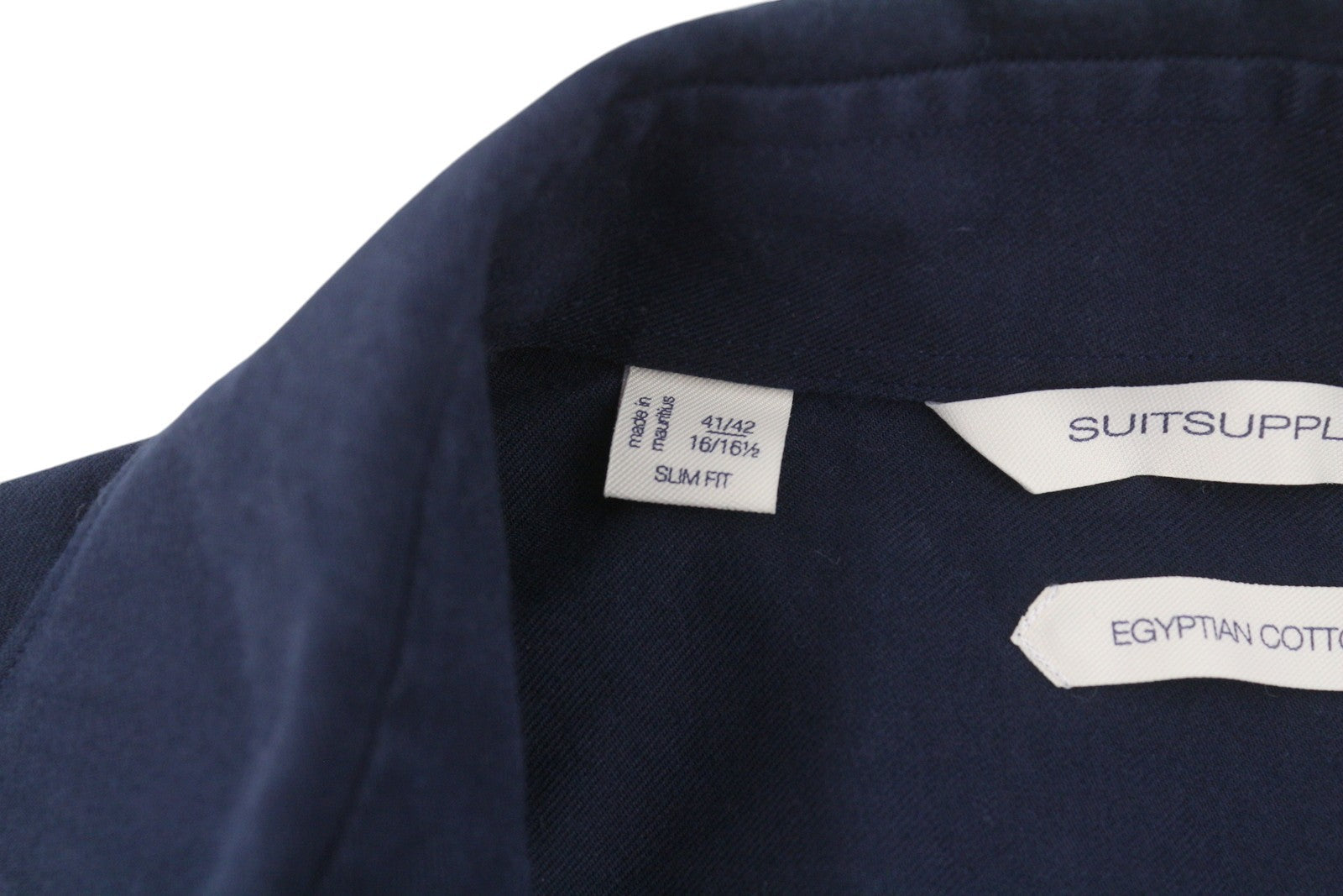 SUITSUPPLY Egyptian Cotton Men Formal Shirt 41/42 16/16 1/2 Dark Bue Slim Fit