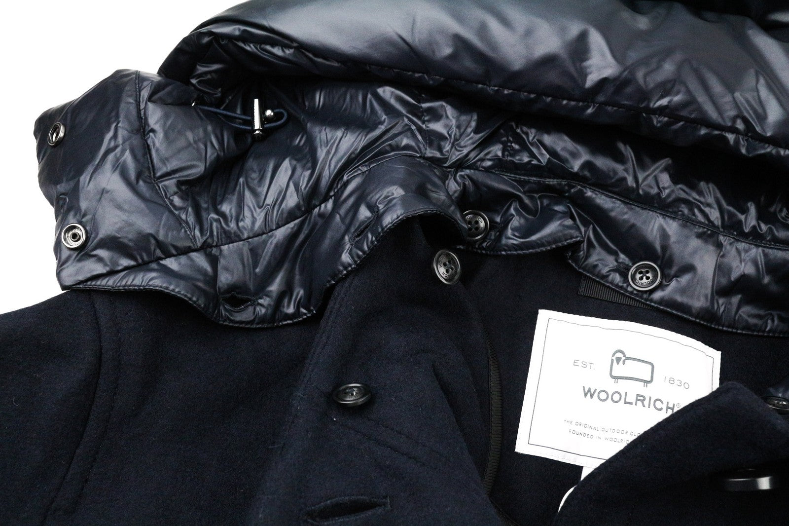 WOOLRICH Women's Double Wool 2in1 Parka Jacket S Hooded Mid-Length Down