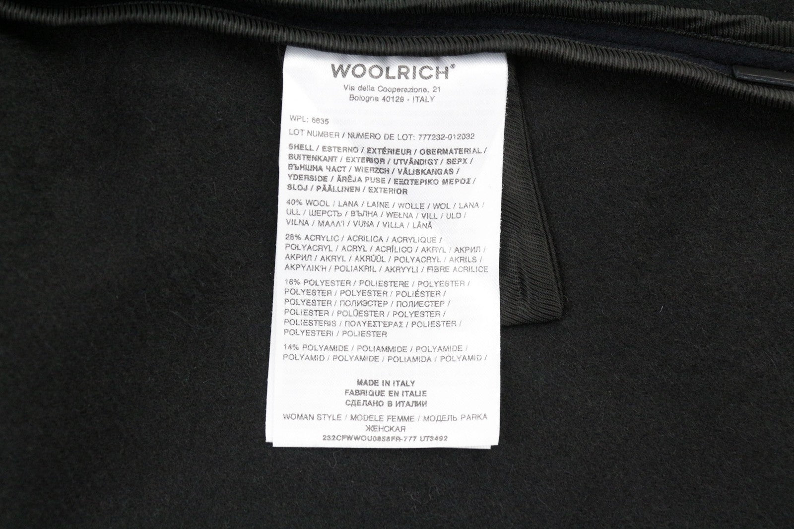 WOOLRICH Women's Double Wool 2in1 Parka Jacket S Hooded Mid-Length Down