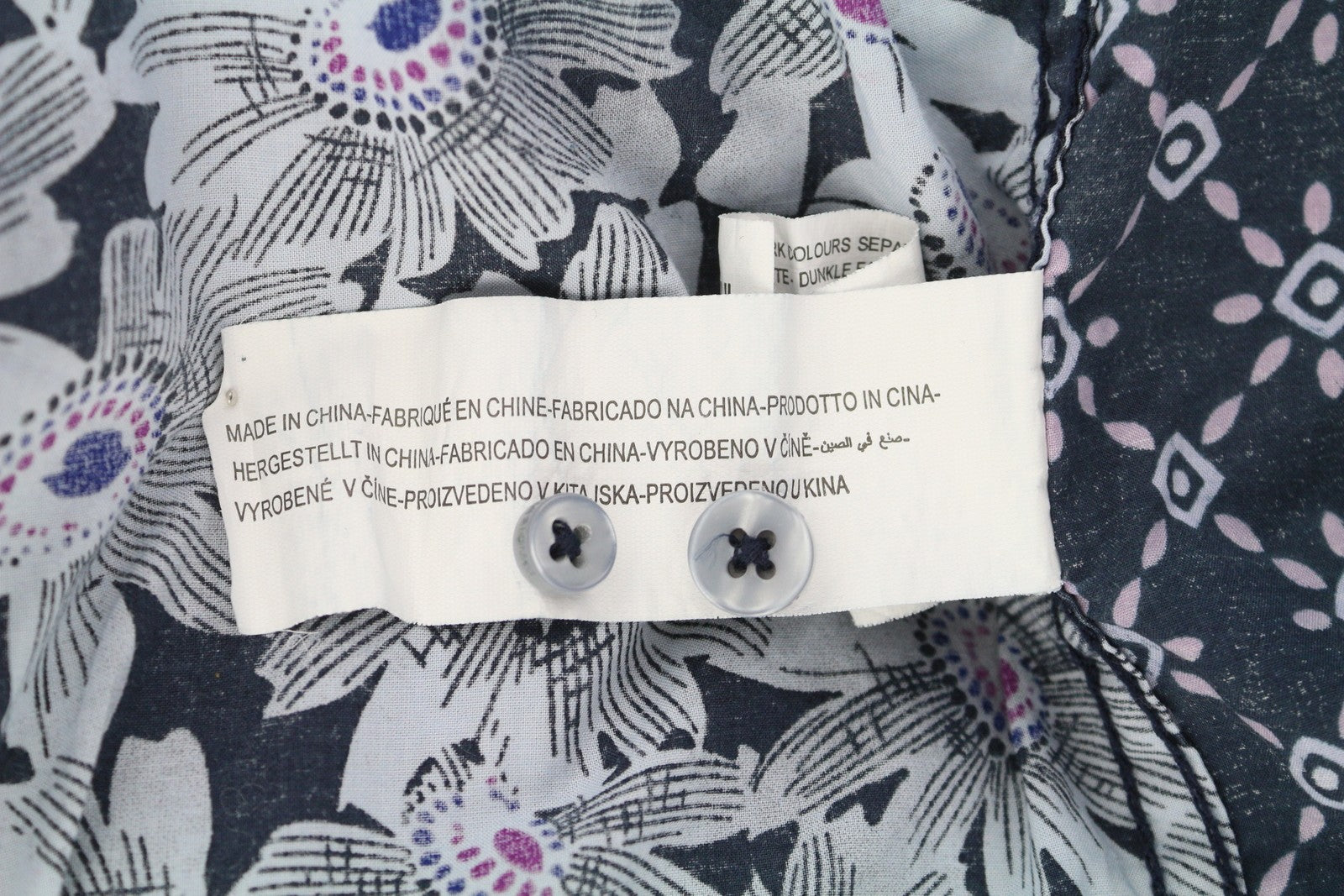 DESIGUAL Men Shirt L Casual Patterned Button-Up Spread Neck Pockets Regular Fit