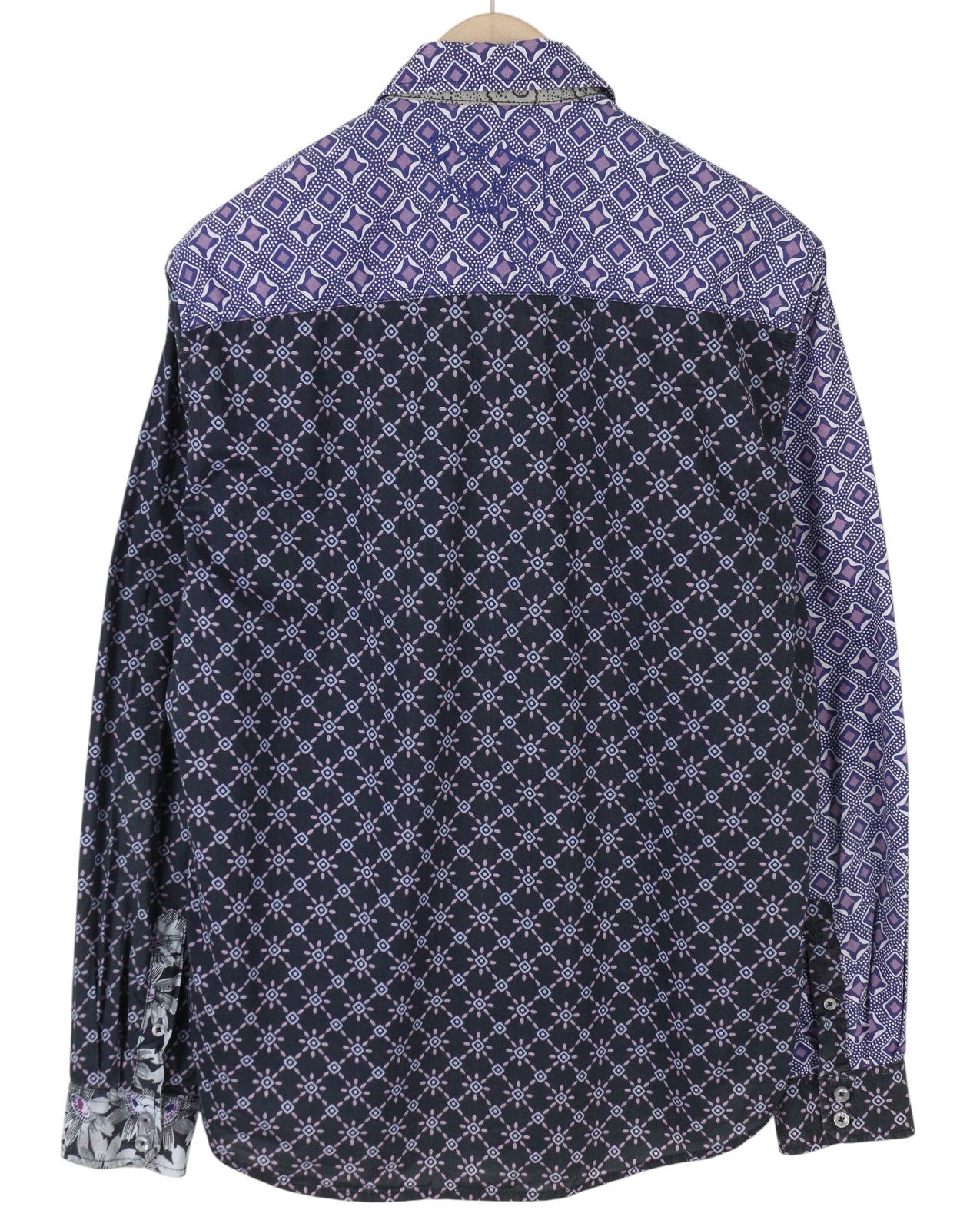 DESIGUAL Men Shirt L Casual Patterned Button-Up Spread Neck Pockets Regular Fit