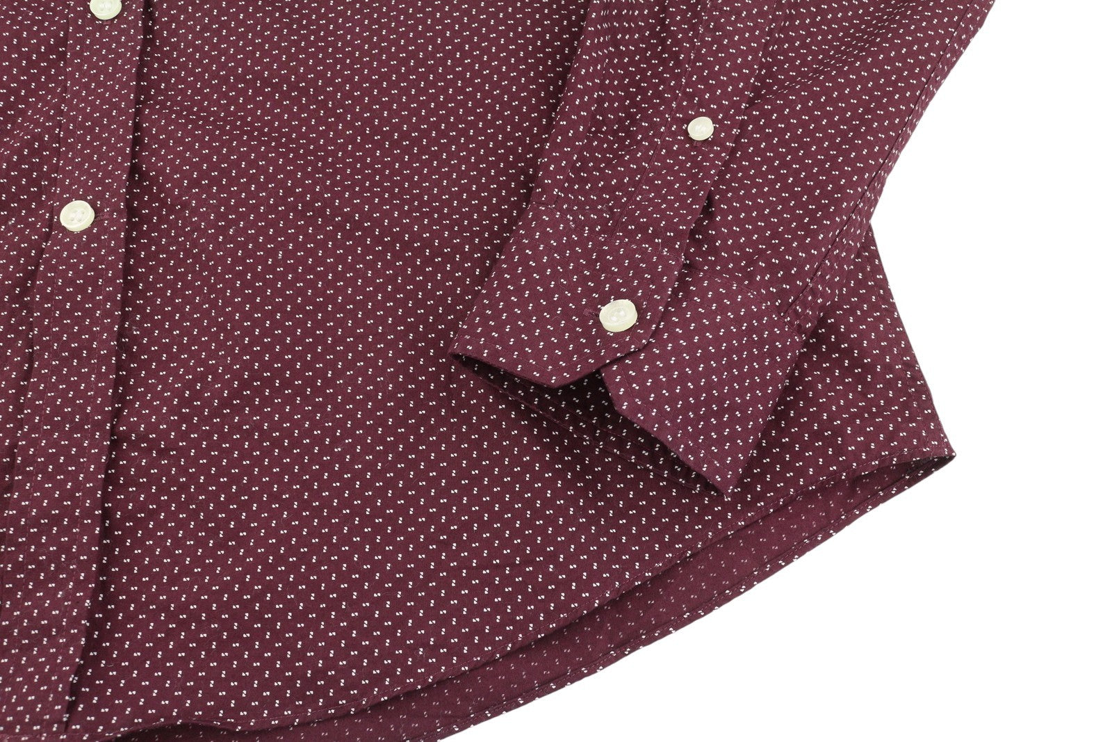 HARMONT & BLAINE Men Shirt XL Burgundy Narrow Fit Cutaway Neck Button Patterned