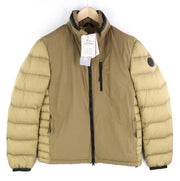 WOOLRICH Chevron Crinkle Down Men's Jacket L Zip Pockets Lined Hood Padded