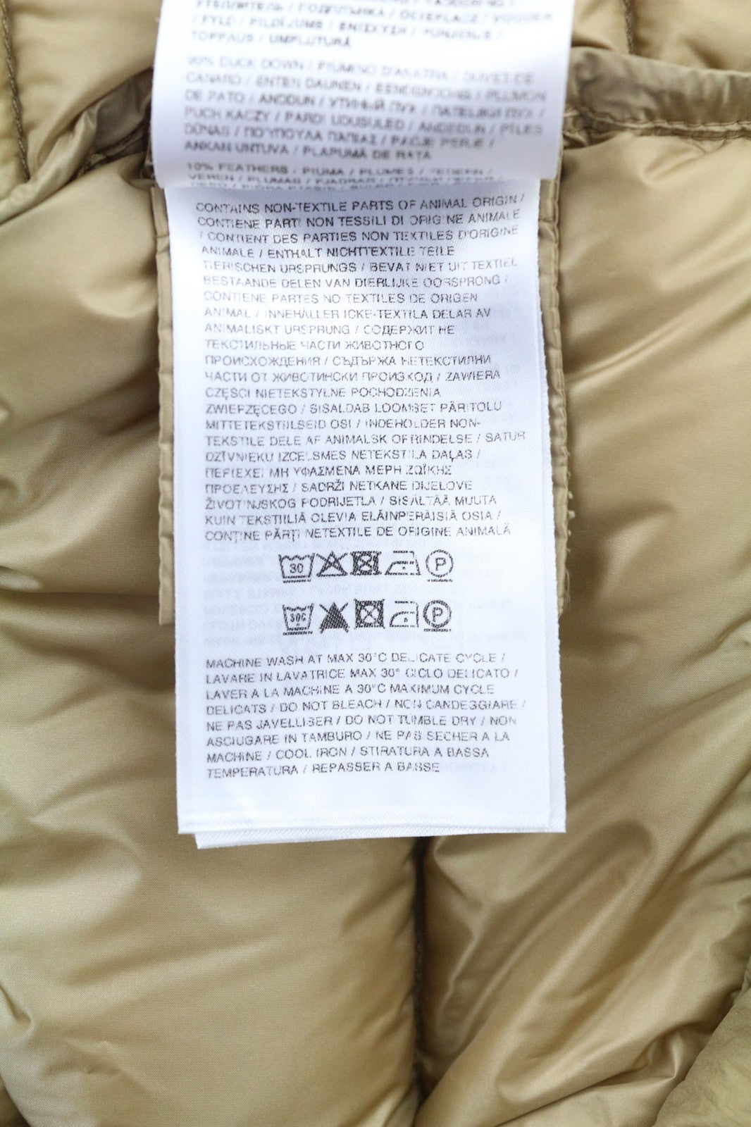 WOOLRICH Chevron Crinkle Down Men's Jacket L Zip Pockets Lined Hood Padded