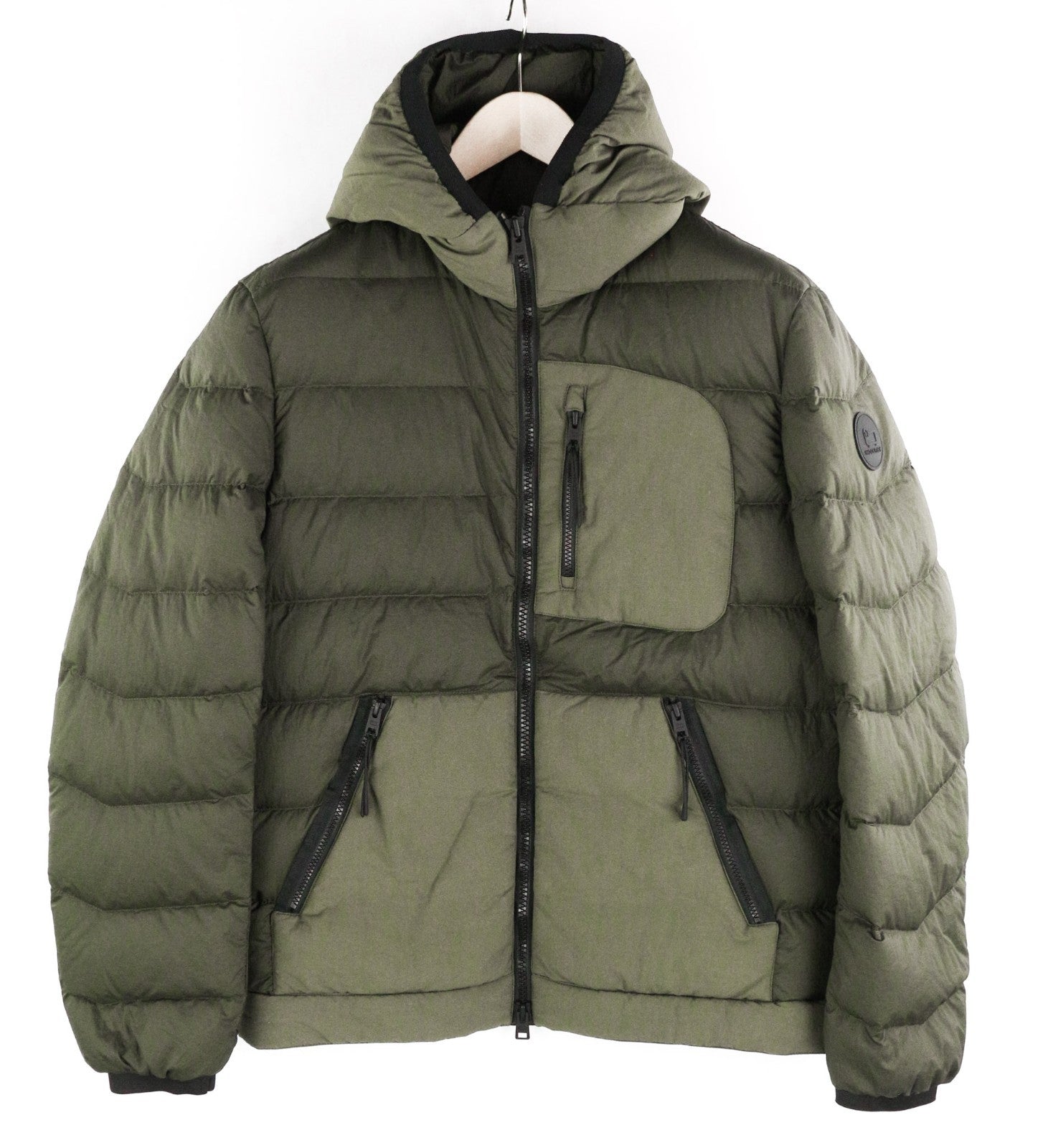 WOOLRICH Lobster Crinkle Down Hybrid Men's Jacket L Hooded Lined Padded