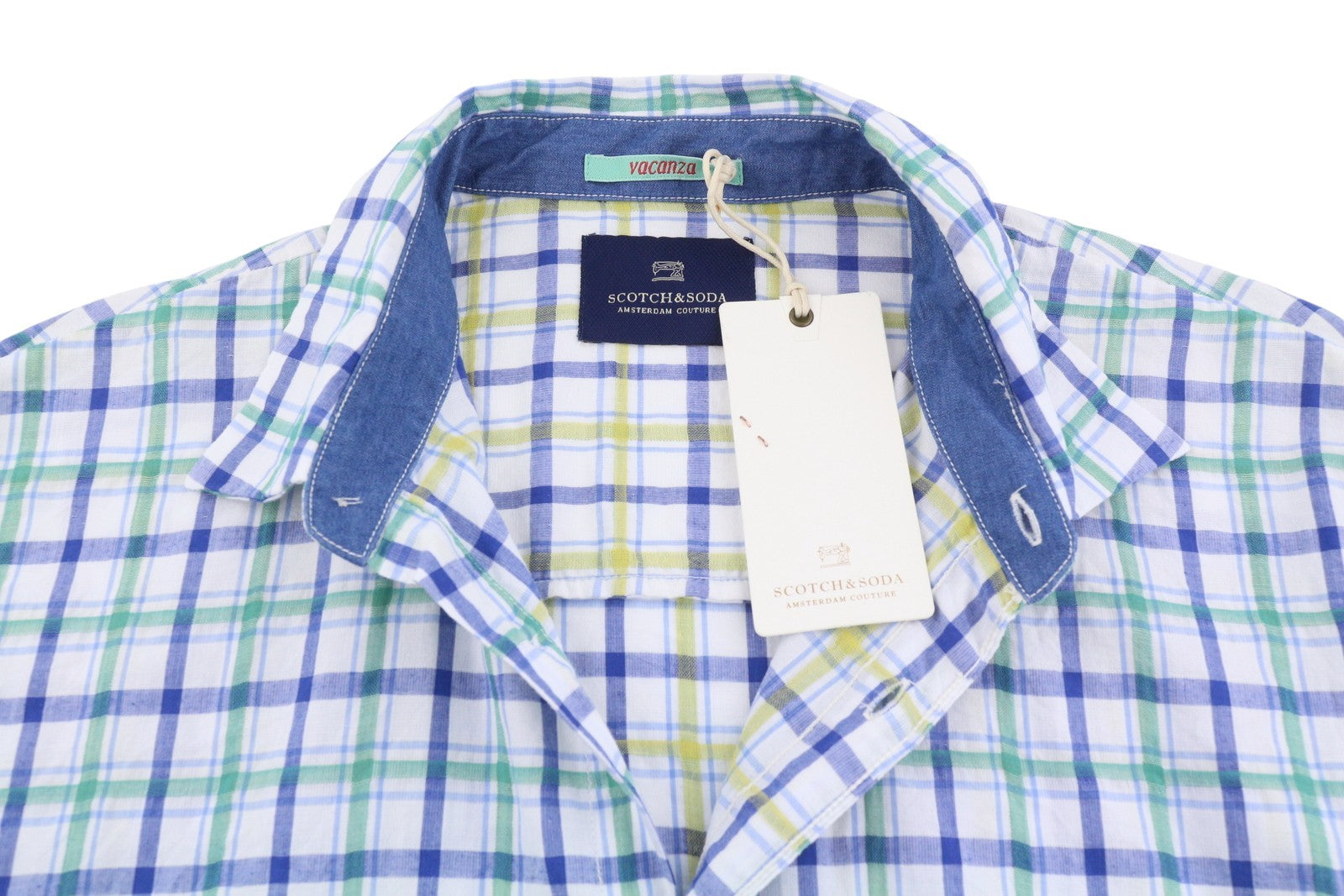 SCOTCH & SODA Men Shirt ~M Casual Plaid Pattern Pattern Button-Up Spread Neck