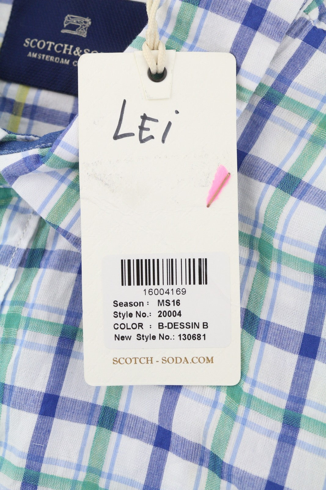 SCOTCH & SODA Men Shirt ~M Casual Plaid Pattern Pattern Button-Up Spread Neck