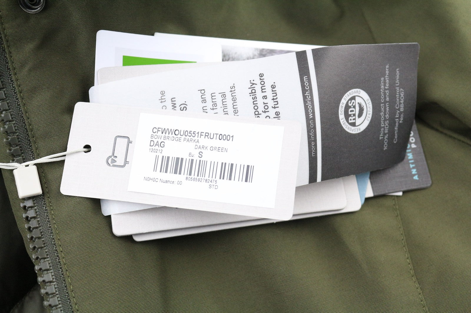 WOOLRICH Bow Bridge Parka Women's Jacket S Down Hooded Mid Coat Lined Zip