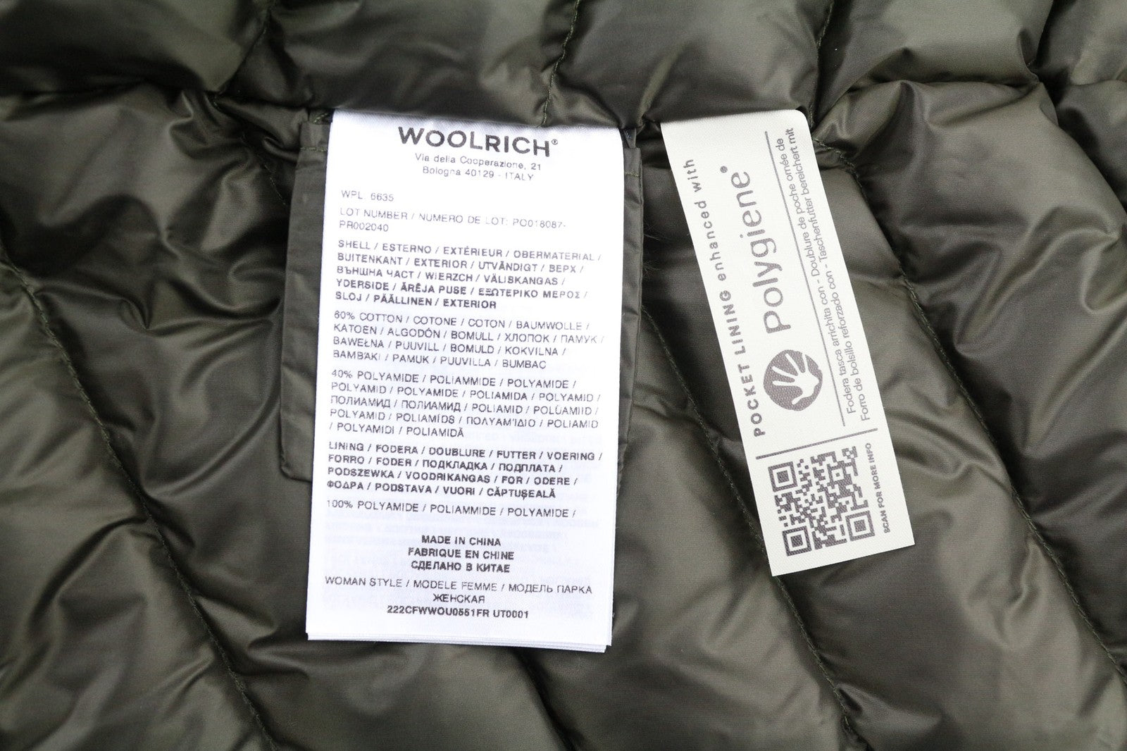 WOOLRICH Bow Bridge Parka Women's Jacket S Down Hooded Mid Coat Lined Zip