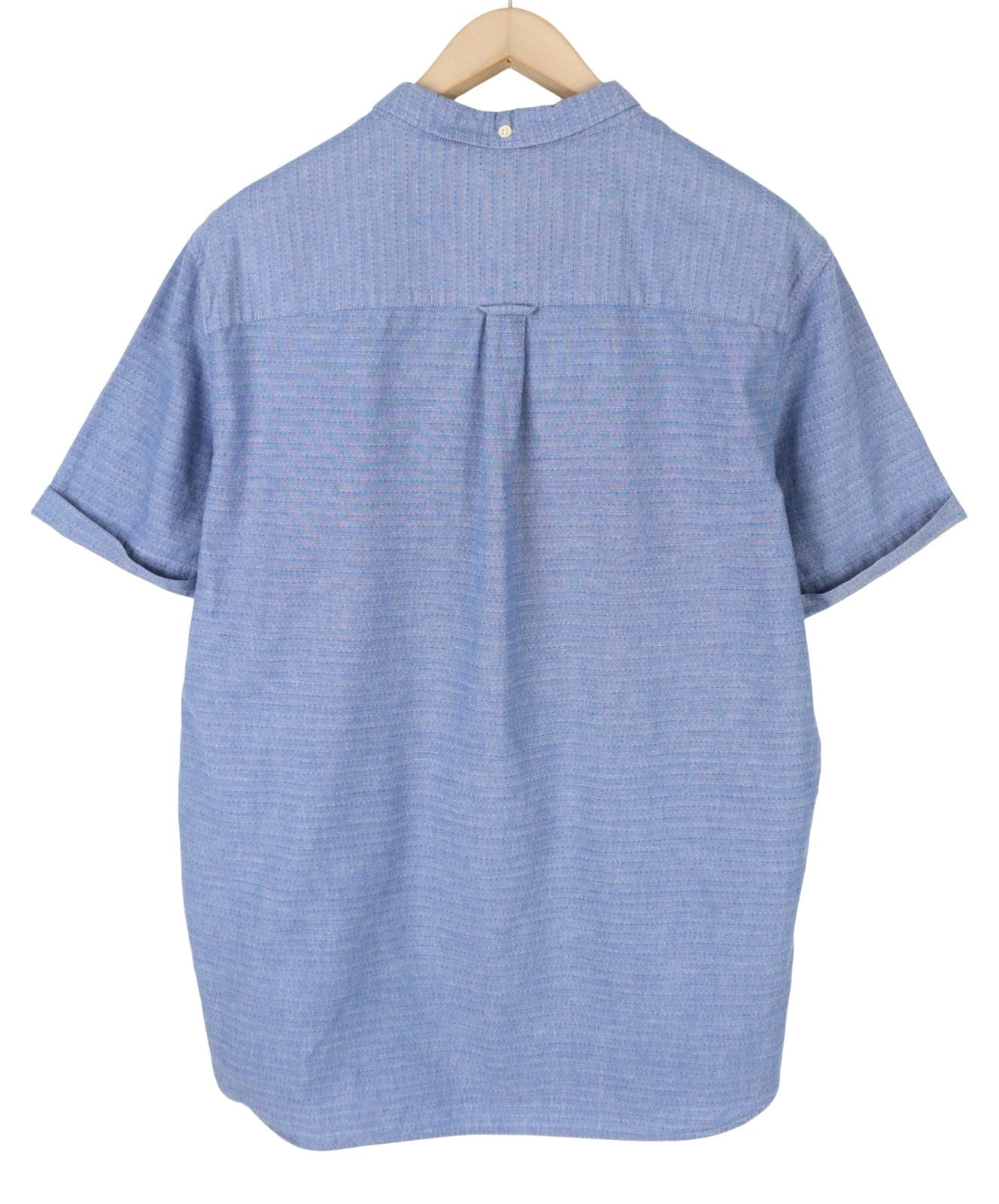 LYLE & SCOTT Men Shirt XL Blue Patterned Button-Down Neck Short Sleeve Logo