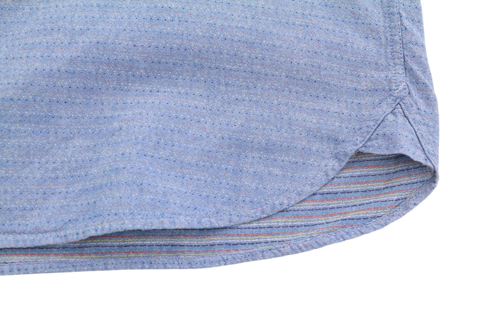 LYLE & SCOTT Men Shirt XL Blue Patterned Button-Down Neck Short Sleeve Logo