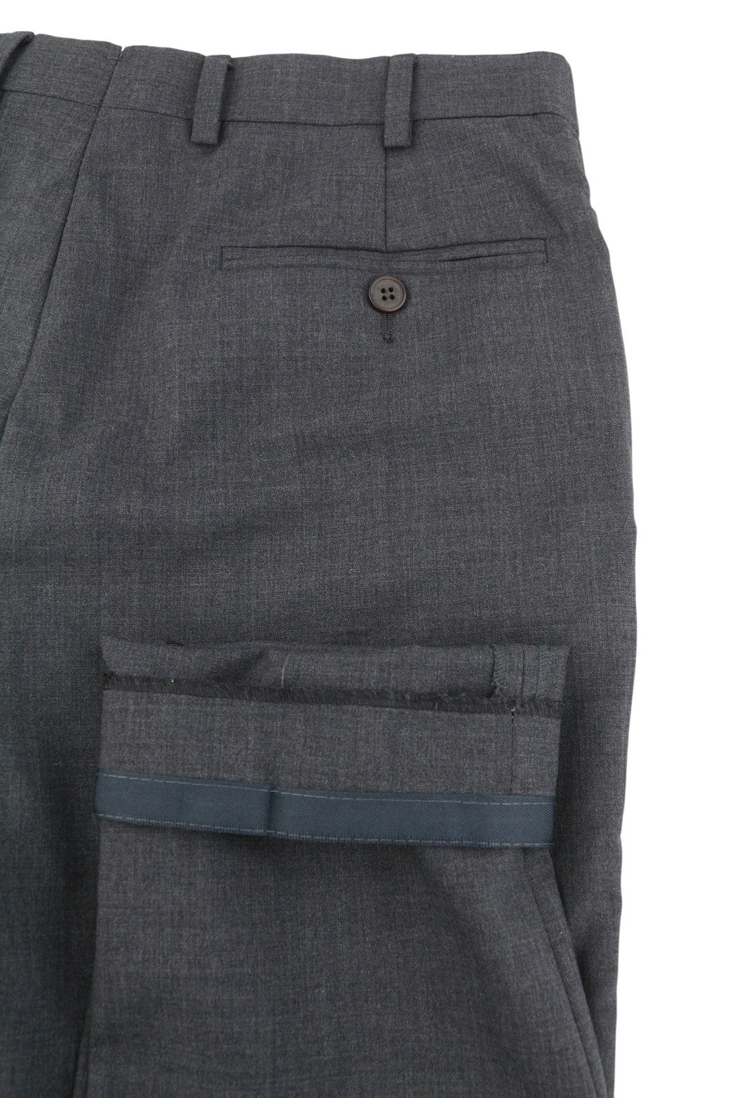 SUITSUPPLY Soho Men Trousers UK30R Grey Pure Wool Super 120's Tapered Fit Zip