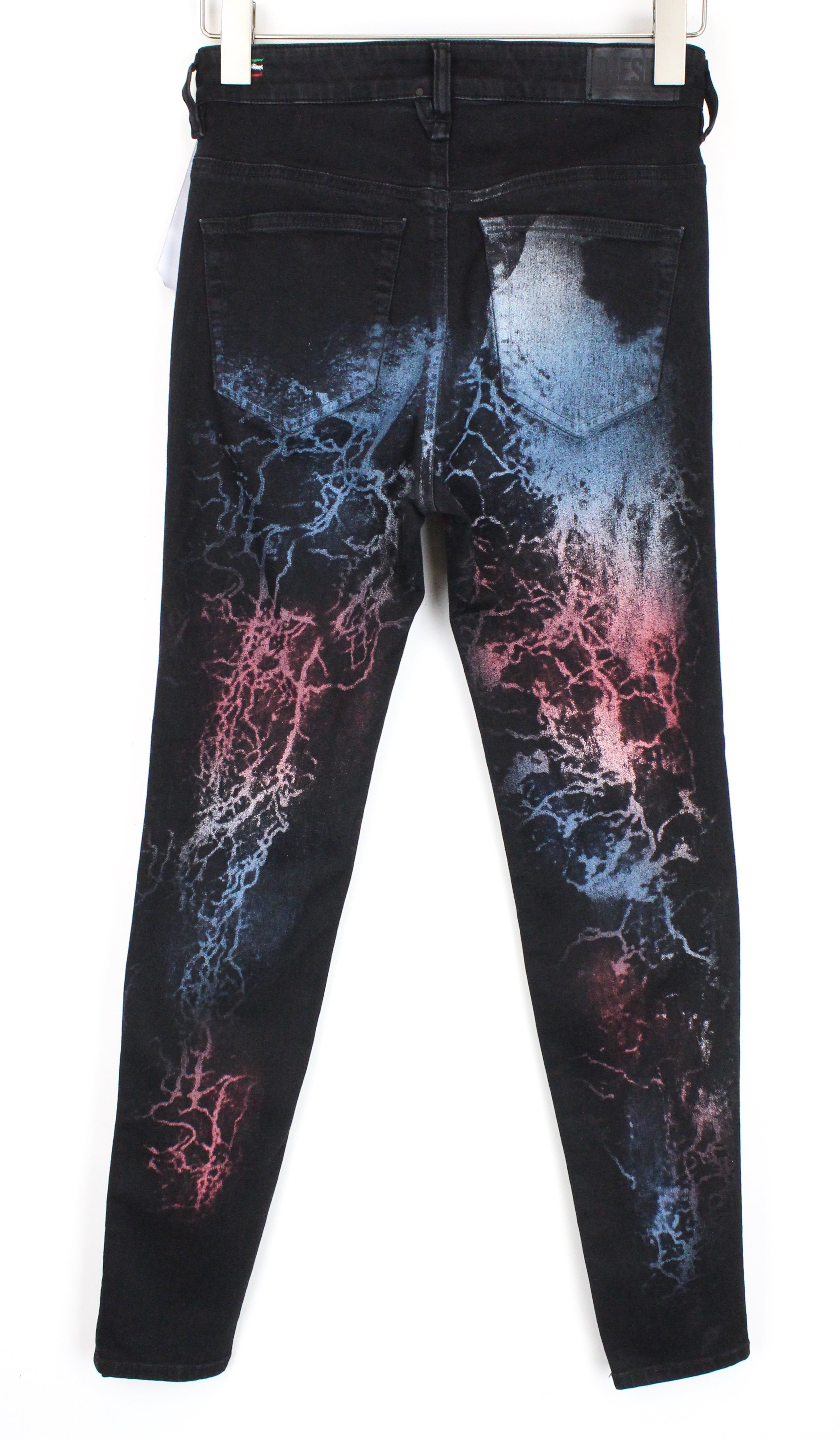 DIESEL Slandy-High-SX 069IY Women's Jeans W28/L30 Skinny Blue Red Washed