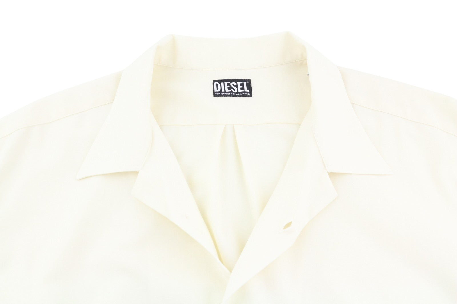 DIESEL S-Wooly Men Shirt 2XL White Wool Blend Notched Neck Button-Up Pocket