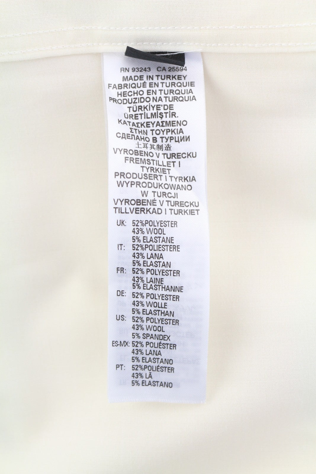 DIESEL S-Wooly Men Shirt 2XL White Wool Blend Notched Neck Button-Up Pocket