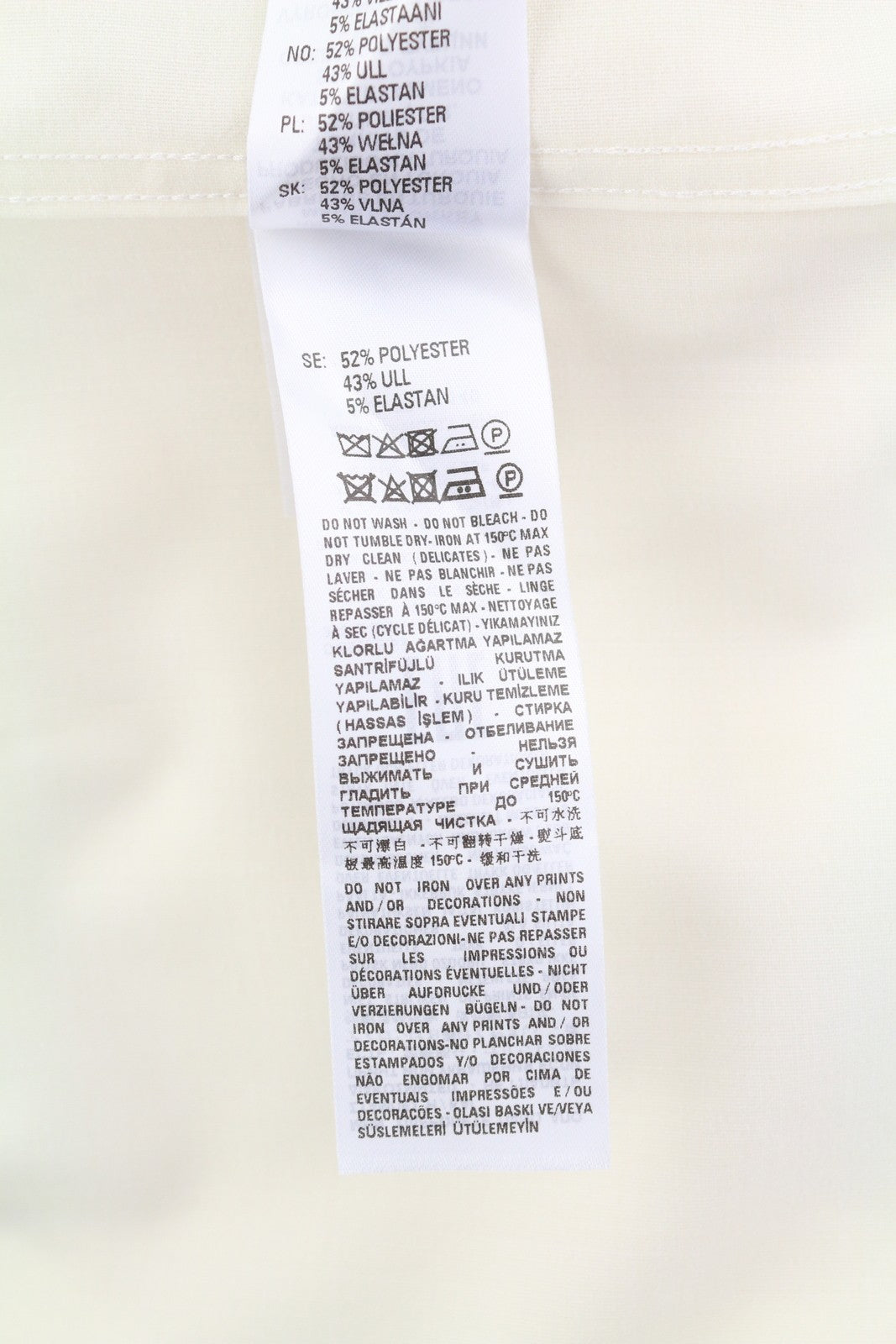 DIESEL S-Wooly Men Shirt 2XL White Wool Blend Notched Neck Button-Up Pocket