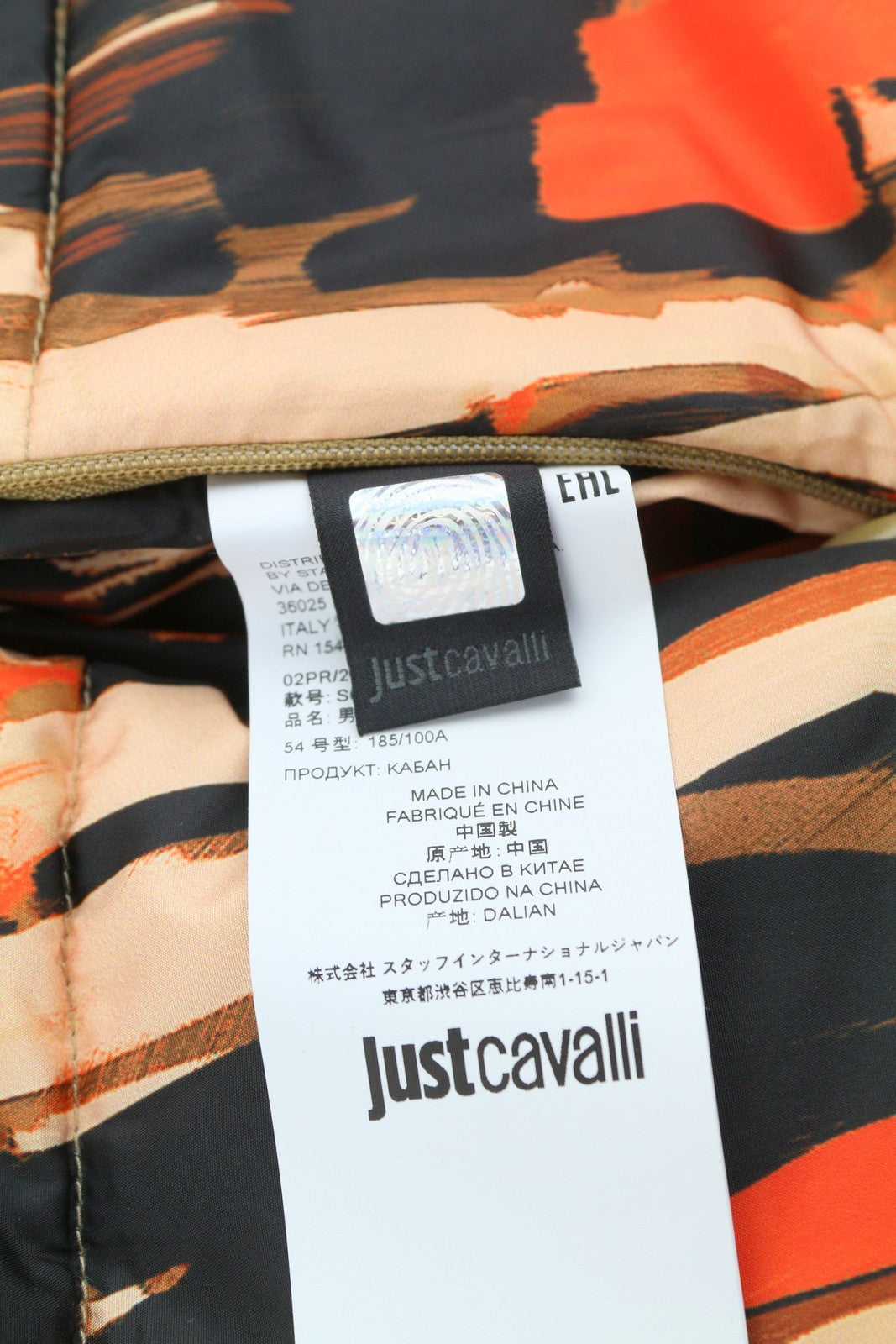 JUST CAVALLI Men Jacket 54 Colourful Printed Padded Hooded Reversible RRP710
