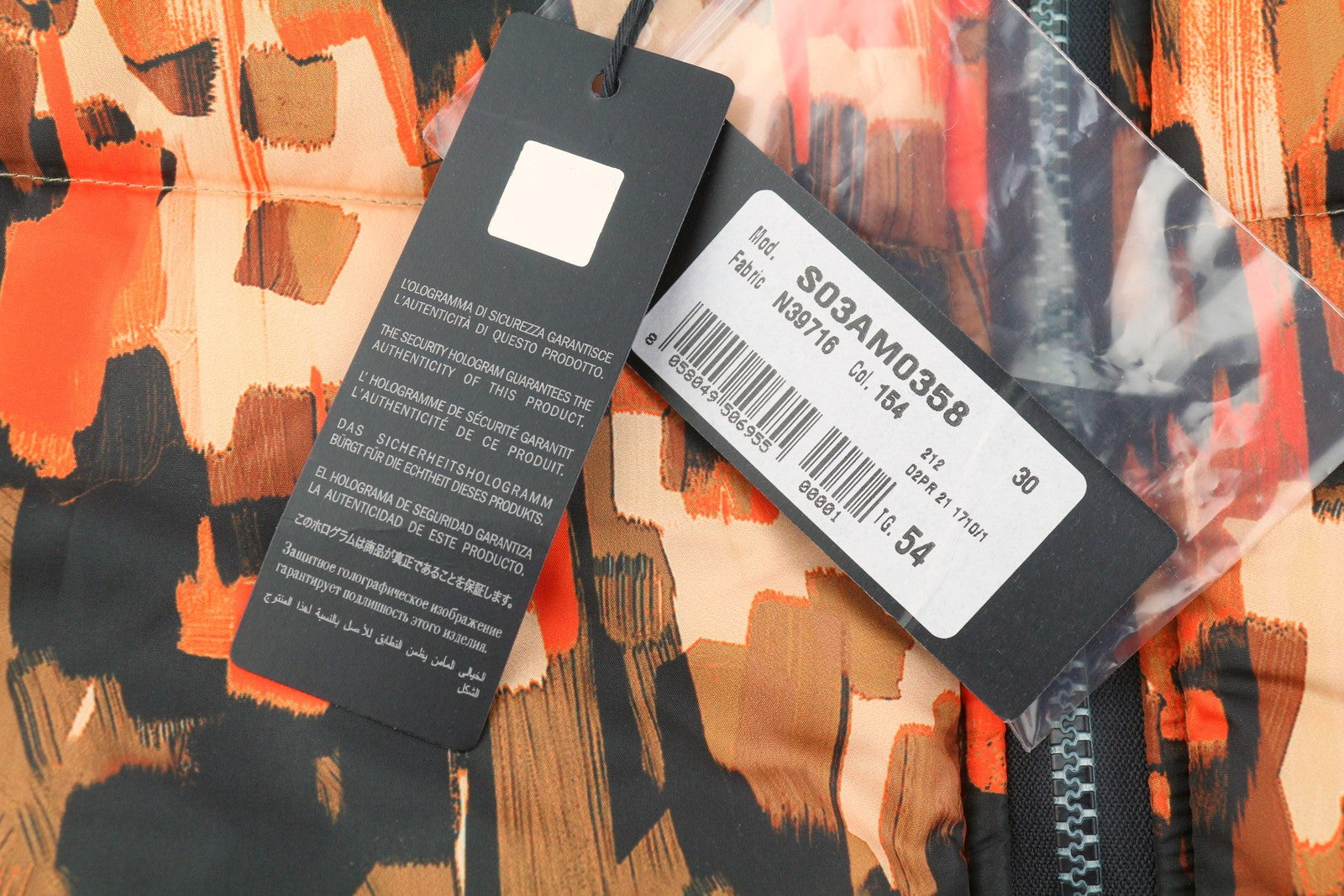 JUST CAVALLI Men Jacket 54 Colourful Printed Padded Hooded Reversible RRP710