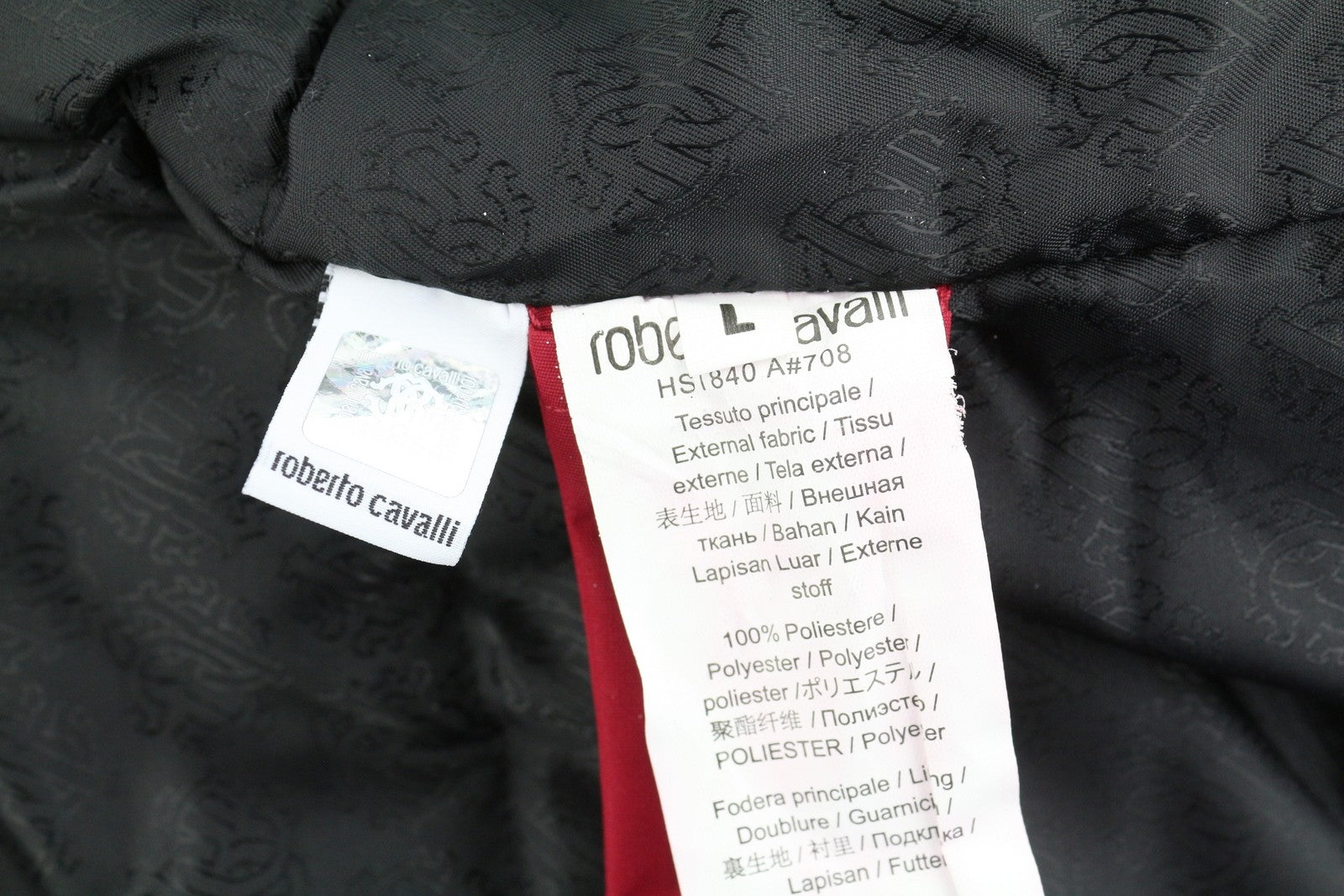 ROBERTO CAVALLI Men Jacket L Red Full Zip Padded Raccoon Fur Hooded Parka RRP560