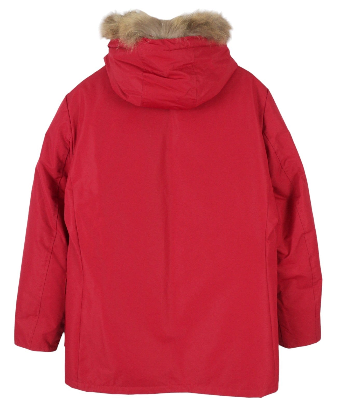 ROBERTO CAVALLI Men Jacket L Red Full Zip Padded Raccoon Fur Hooded Parka RRP560