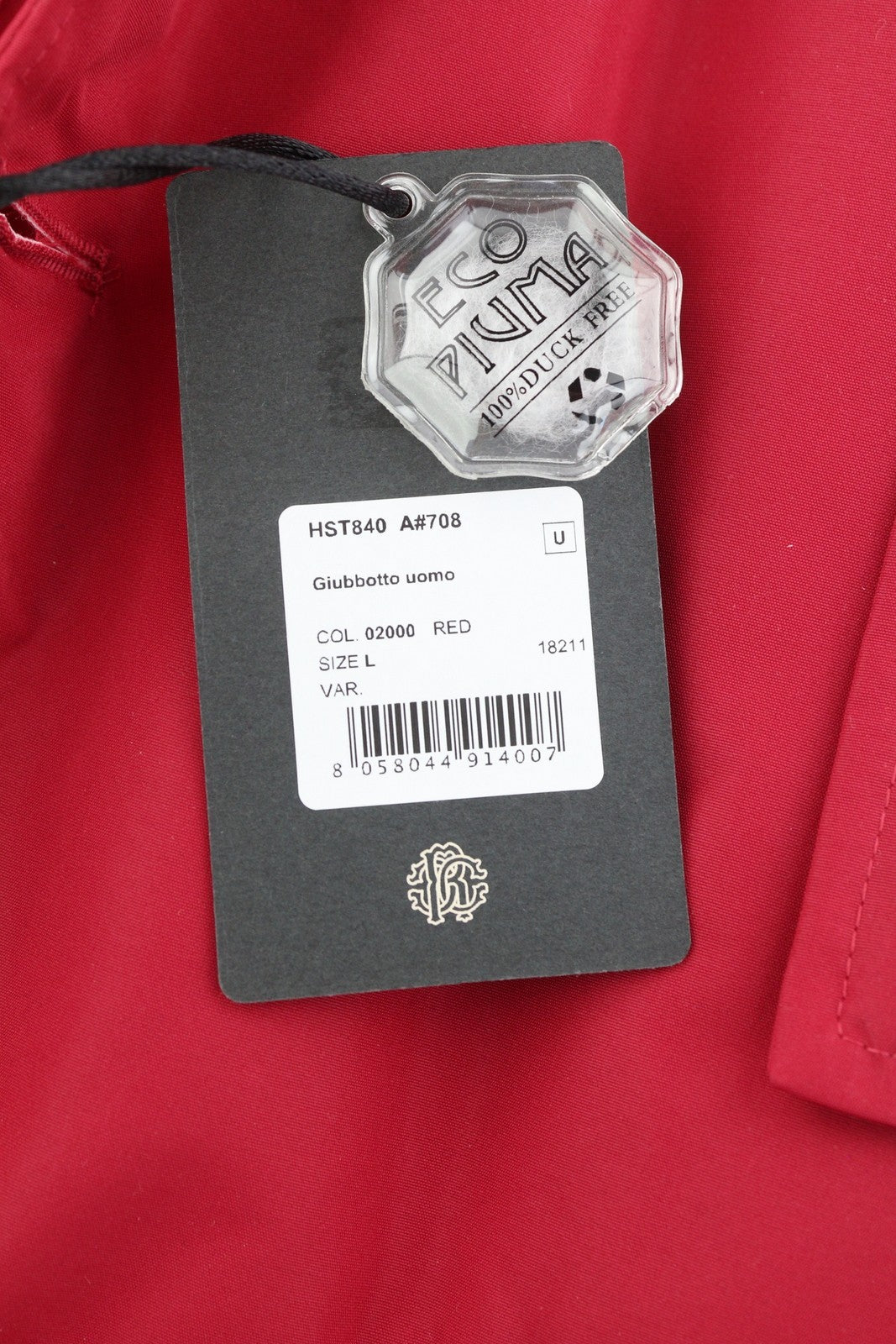 ROBERTO CAVALLI Men Jacket L Red Full Zip Padded Raccoon Fur Hooded Parka RRP560