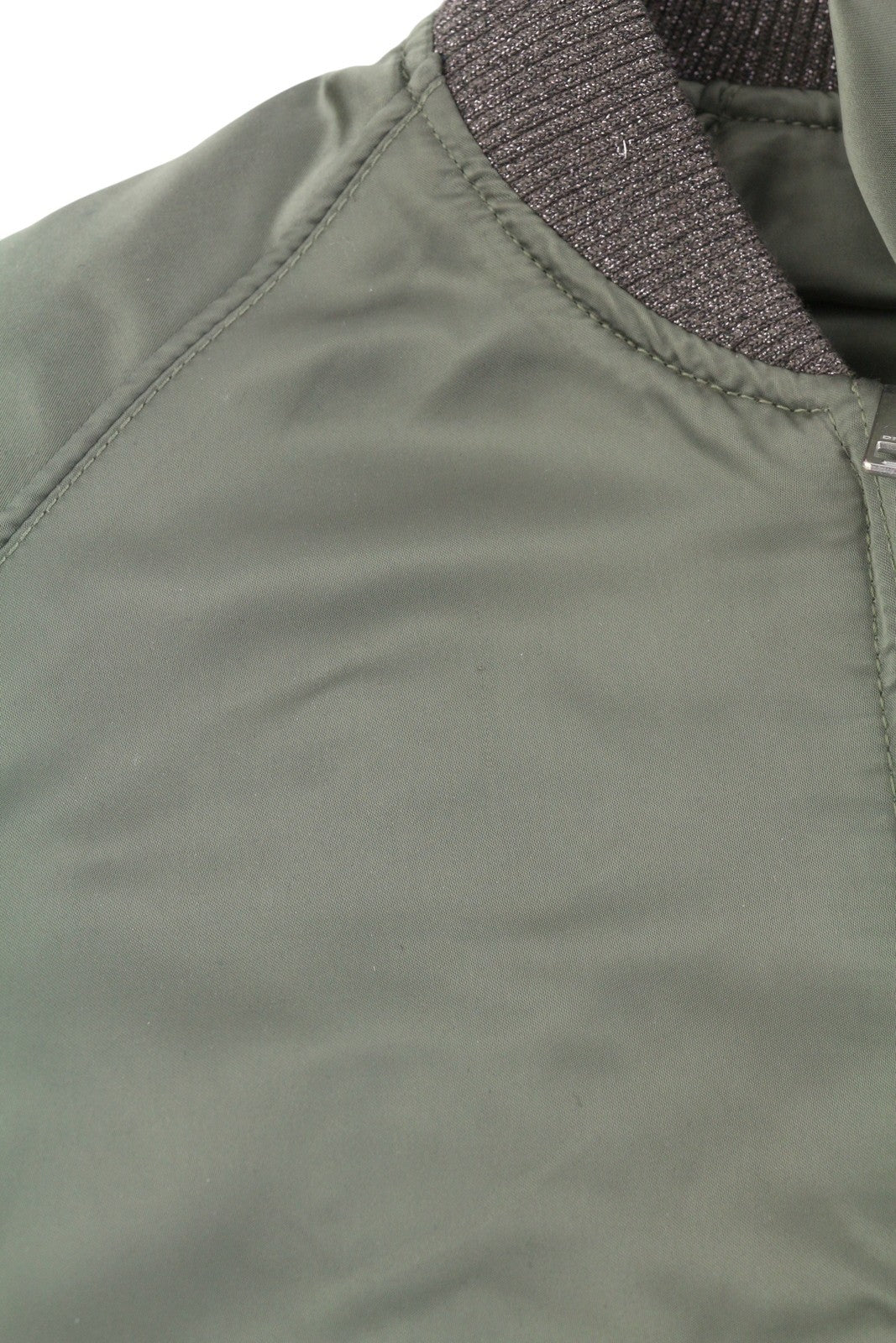 DIESEL Women Jacket XS Green Shiny Reversible Full Zip Lightweight Logo Bomber