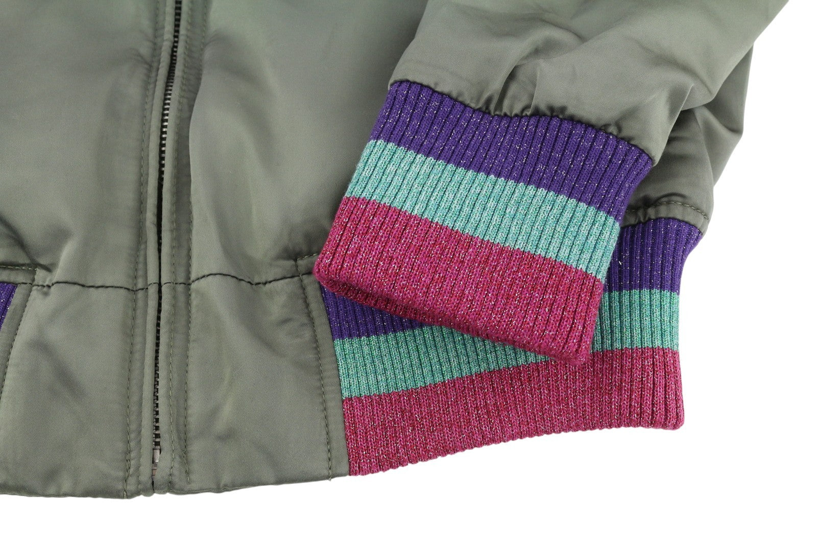 DIESEL Women Jacket XS Green Shiny Reversible Full Zip Lightweight Logo Bomber