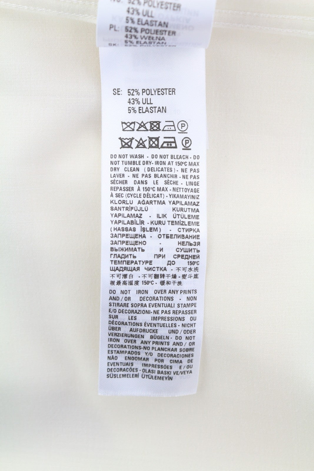 DIESEL S-Wooly Men Shirt L White Wool Blend Notched Neck Button-Up Patch Pocket