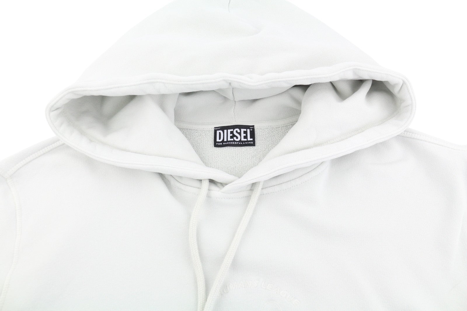 DIESEL S-Girk-Hood-B6 Men Hoodie L Light Grey Kangaroo Pocket Logo Pullover