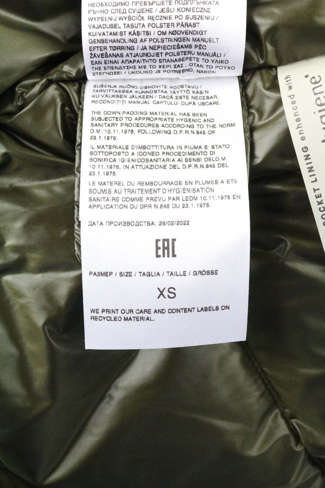 WOOLRICH Arctic Parka Women's XS Hooded Down Coat Ramar Cloth Padded RRP799