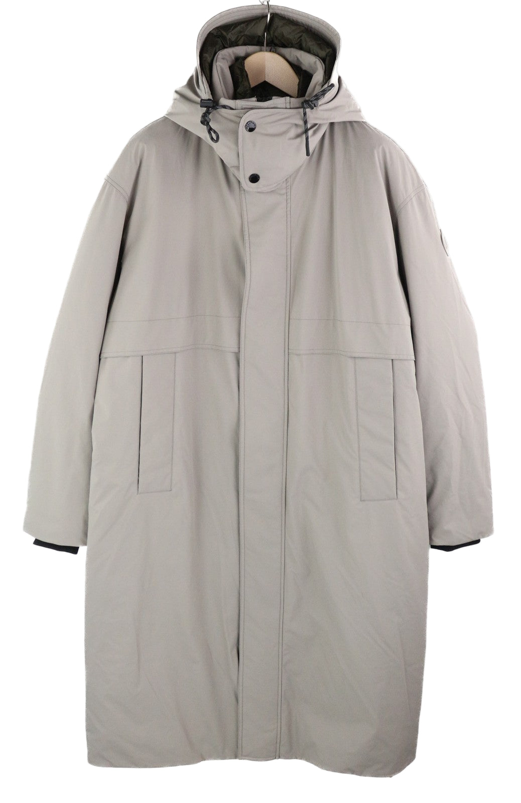 WOOLRICH Men's L Extra Long Hooded Down Jacket Padded Stretch High Neck RRP999