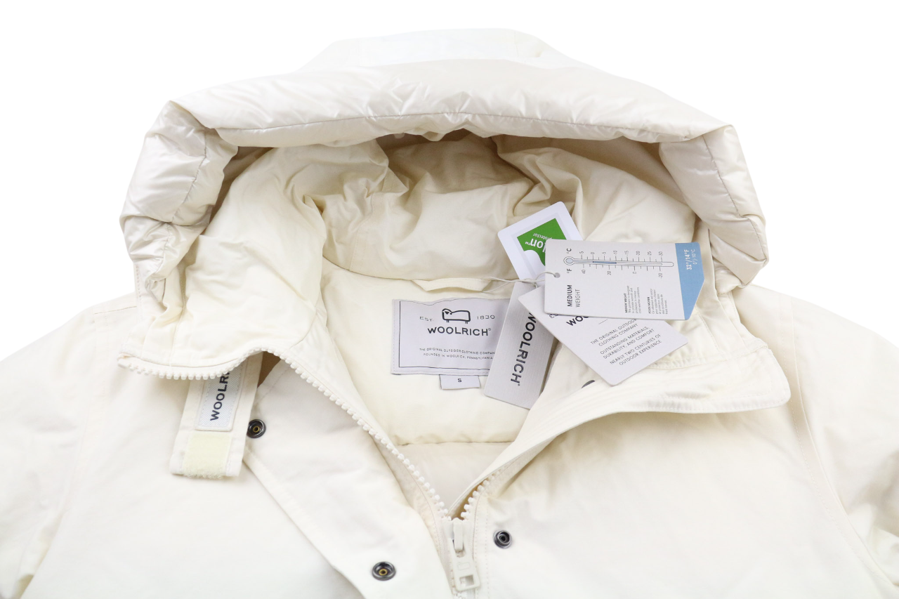 WOOLRICH Arctic Bomber Women's S Ramar Cloth Down Puffer Jacket Hooded RRP780