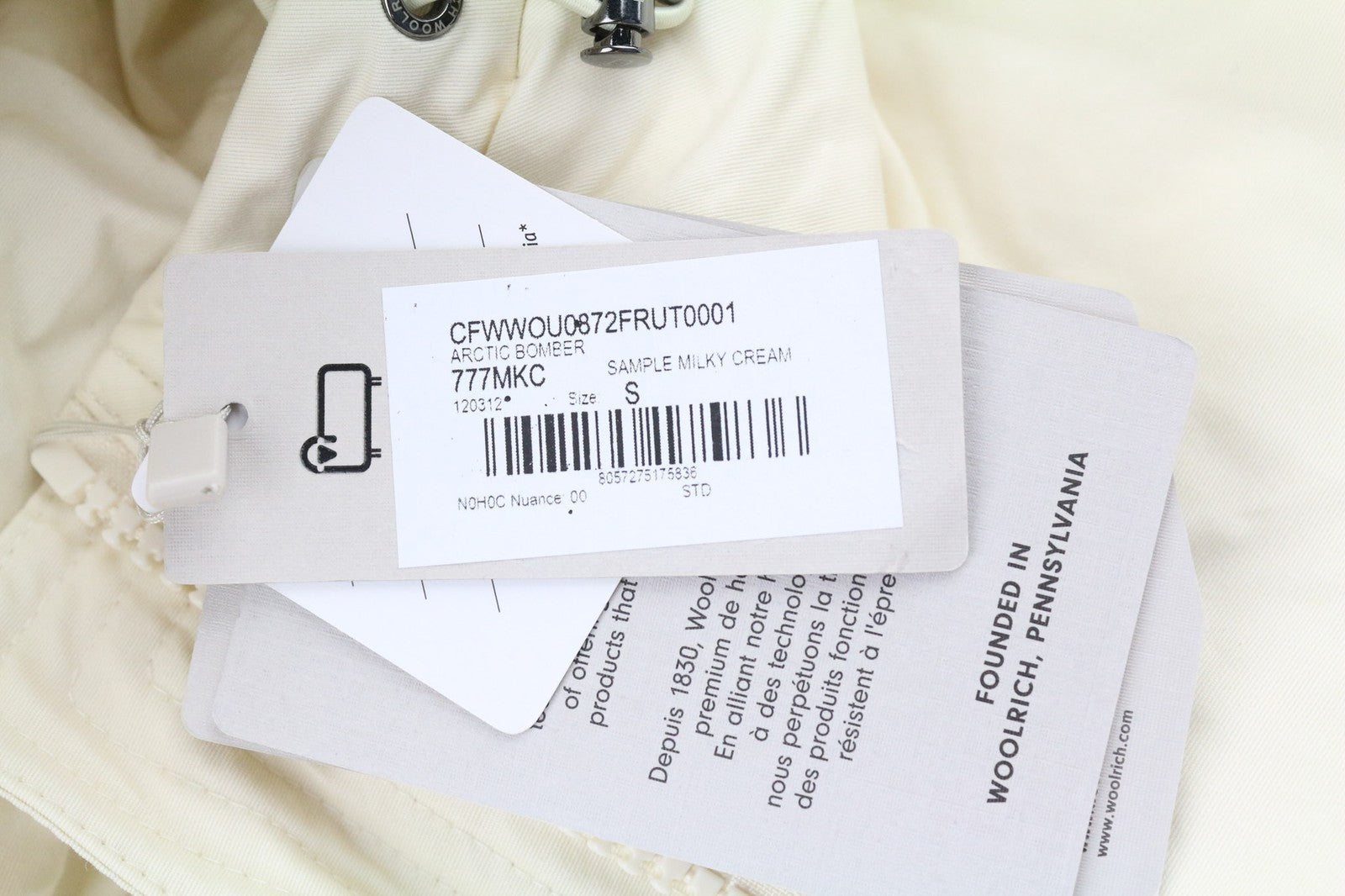 WOOLRICH Arctic Bomber Women's S Ramar Cloth Down Puffer Jacket Hooded RRP780