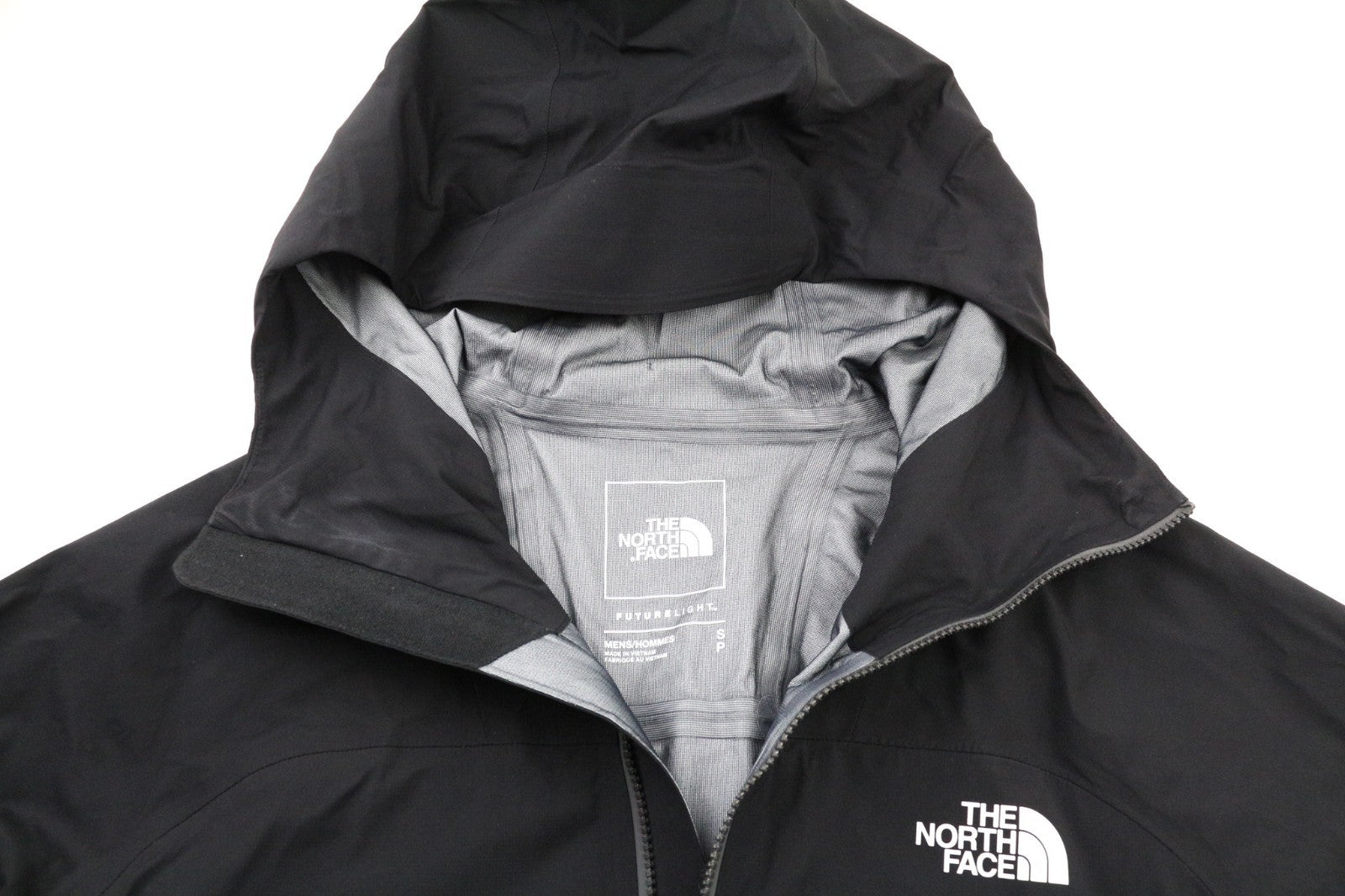 THE NORTH FACE Men's S Future Light Jacket Hooded Black Zip Unlined Seam Sealed
