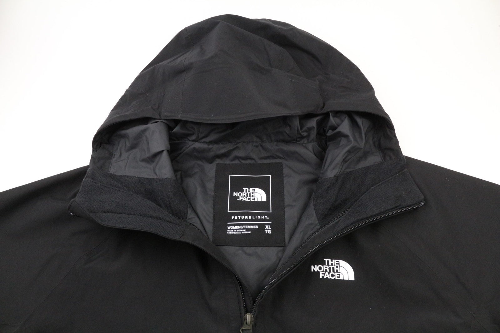 THE NORTH FACE Women's XL Hikesteller Future Light Black Hooded Jacket Logo