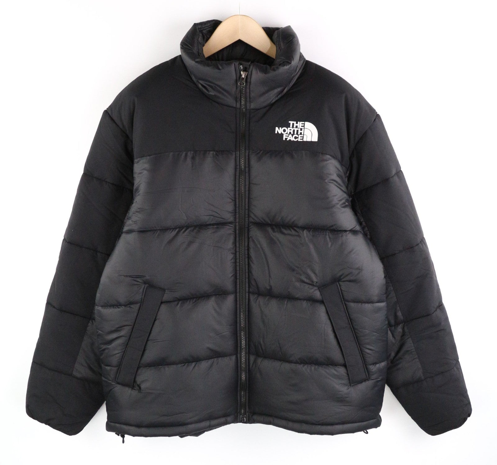 THE NORTH FACE Himalayan Parka Men's L Padded Black Jacket Zip Pockets