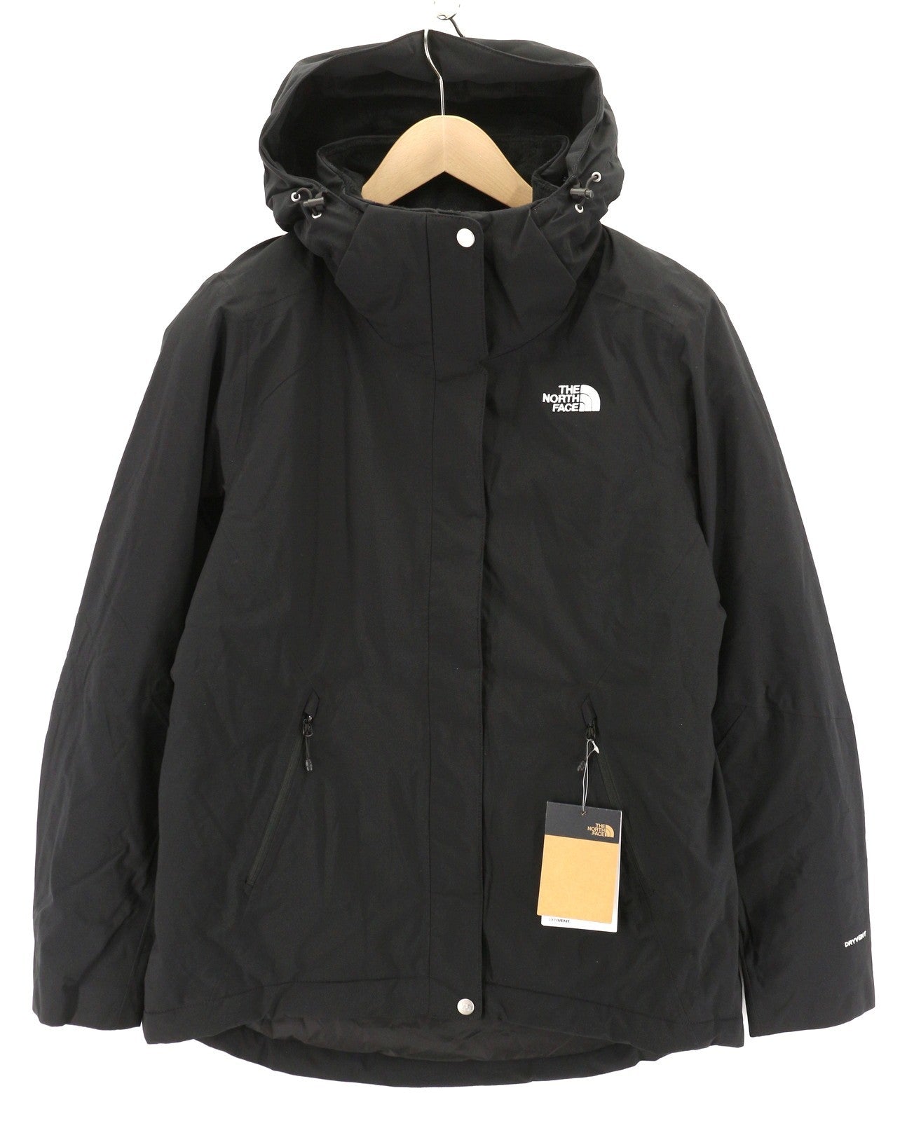 THE NORTH FACE Inlux Women's L Black Hooded Dryvent Jacket Windproof Breathable