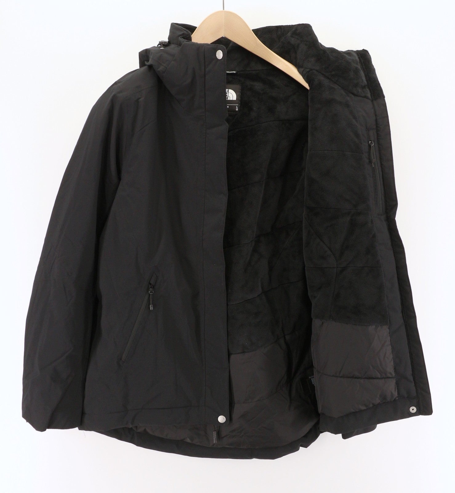 THE NORTH FACE Inlux Women's L Black Hooded Dryvent Jacket Windproof Breathable