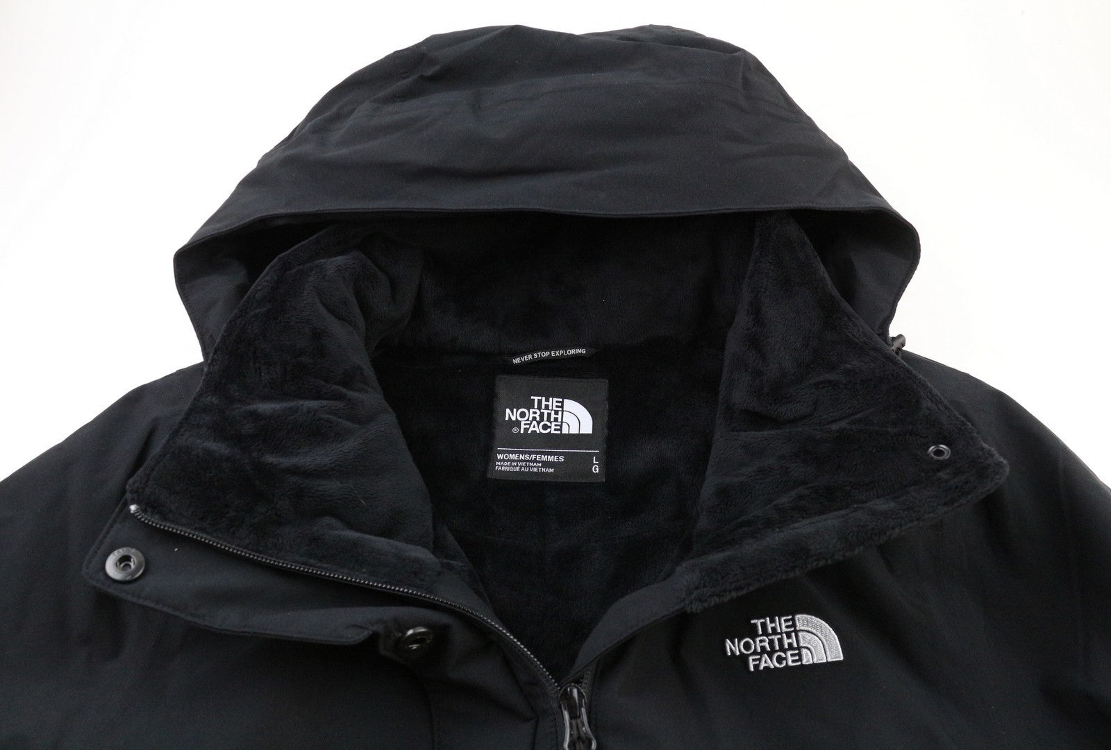 THE NORTH FACE Inlux Women's L Black Hooded Dryvent Jacket Windproof Breathable