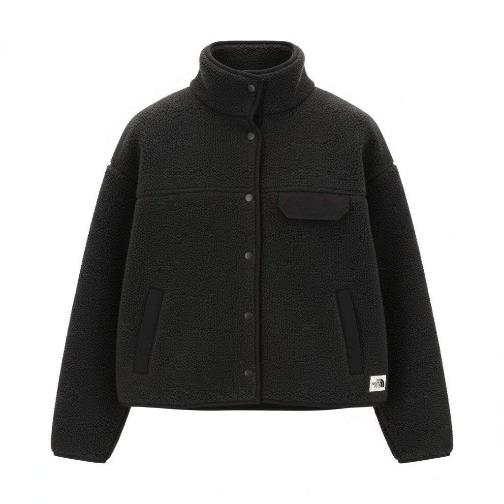 THE NORTH FACE Cragmont Fleece Women's S Snap Closure Black Jacket Soft Unlined