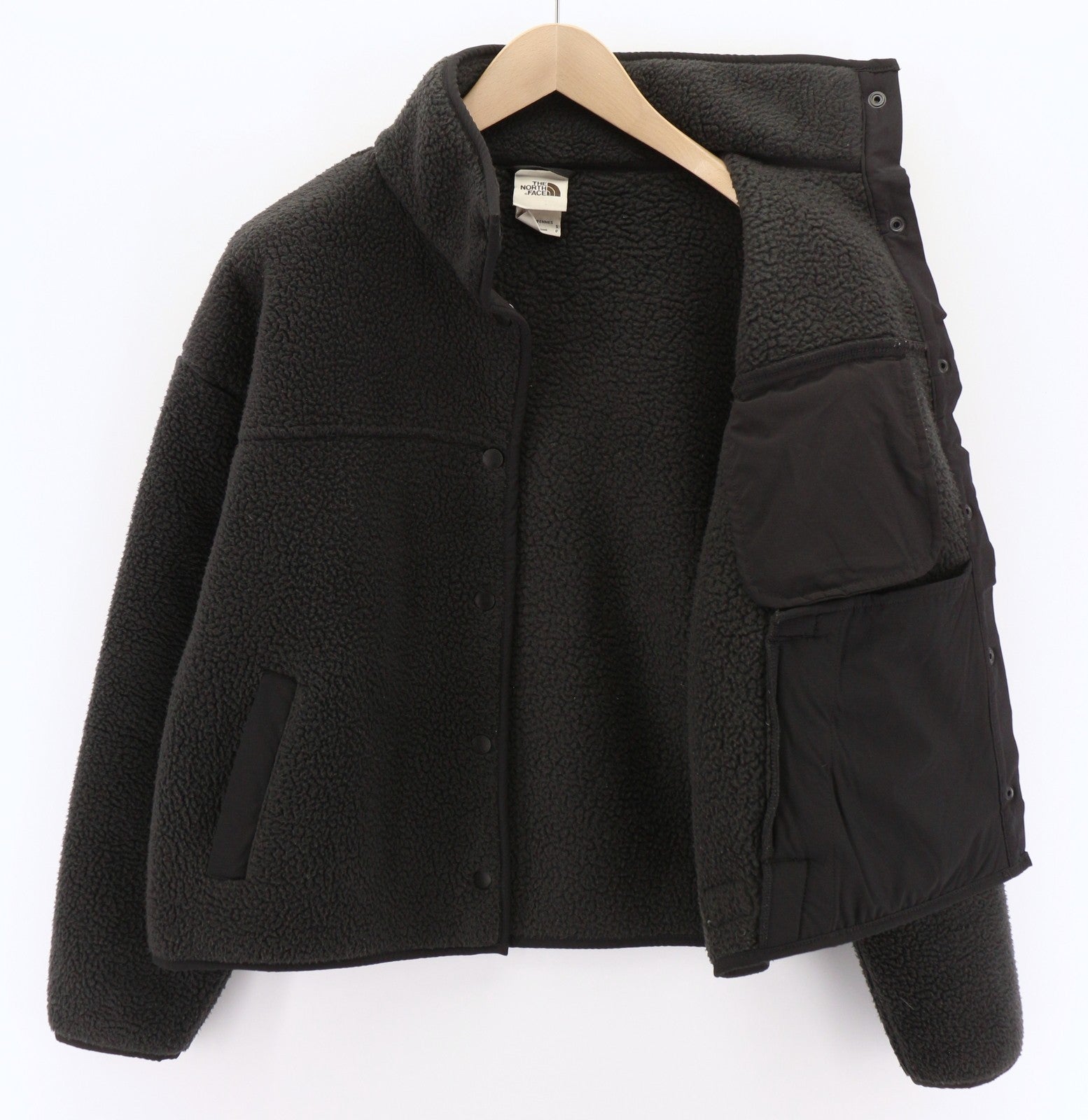 THE NORTH FACE Cragmont Fleece Women's S Snap Closure Black Jacket Soft Unlined