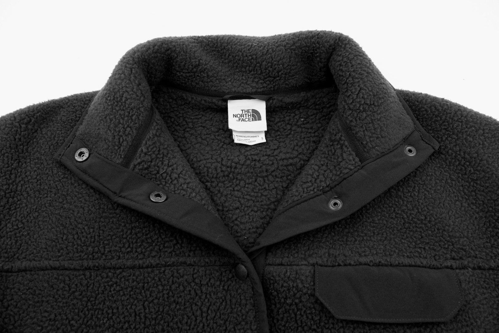 THE NORTH FACE Cragmont Fleece Women's S Snap Closure Black Jacket Soft Unlined