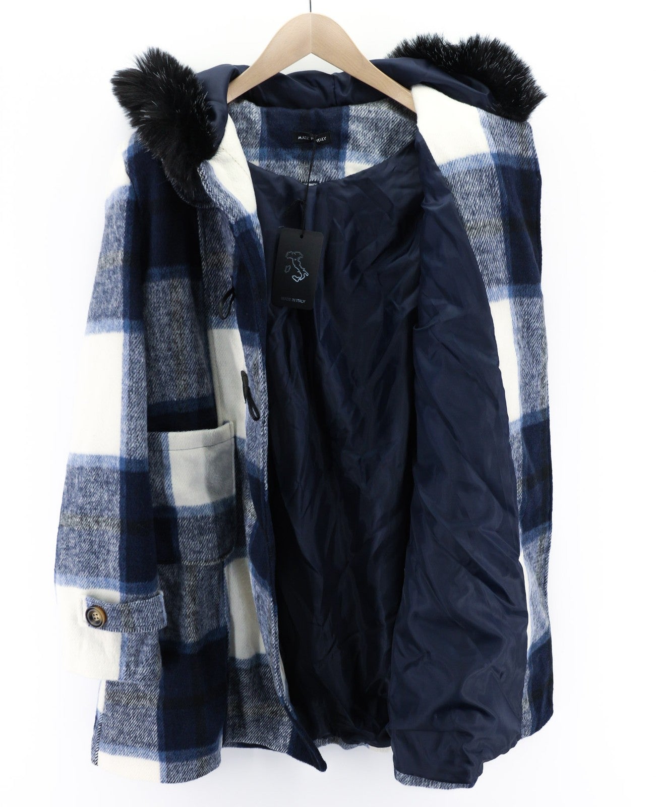 LE COMPTOIR DU MANTEAU 98209A Women's Coat 2XL Wool Blend Toggle Faux Fur